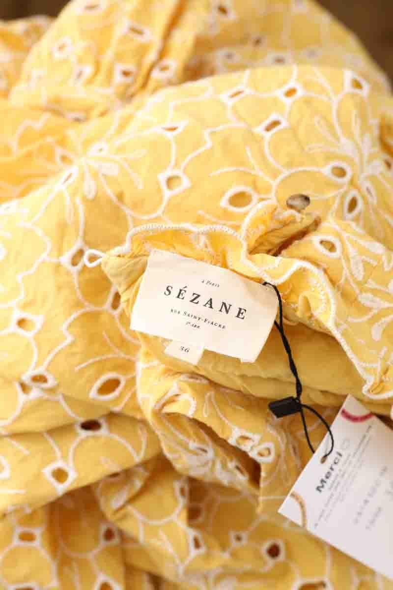 Cotton dress SEZANE - Seconde main Yellow