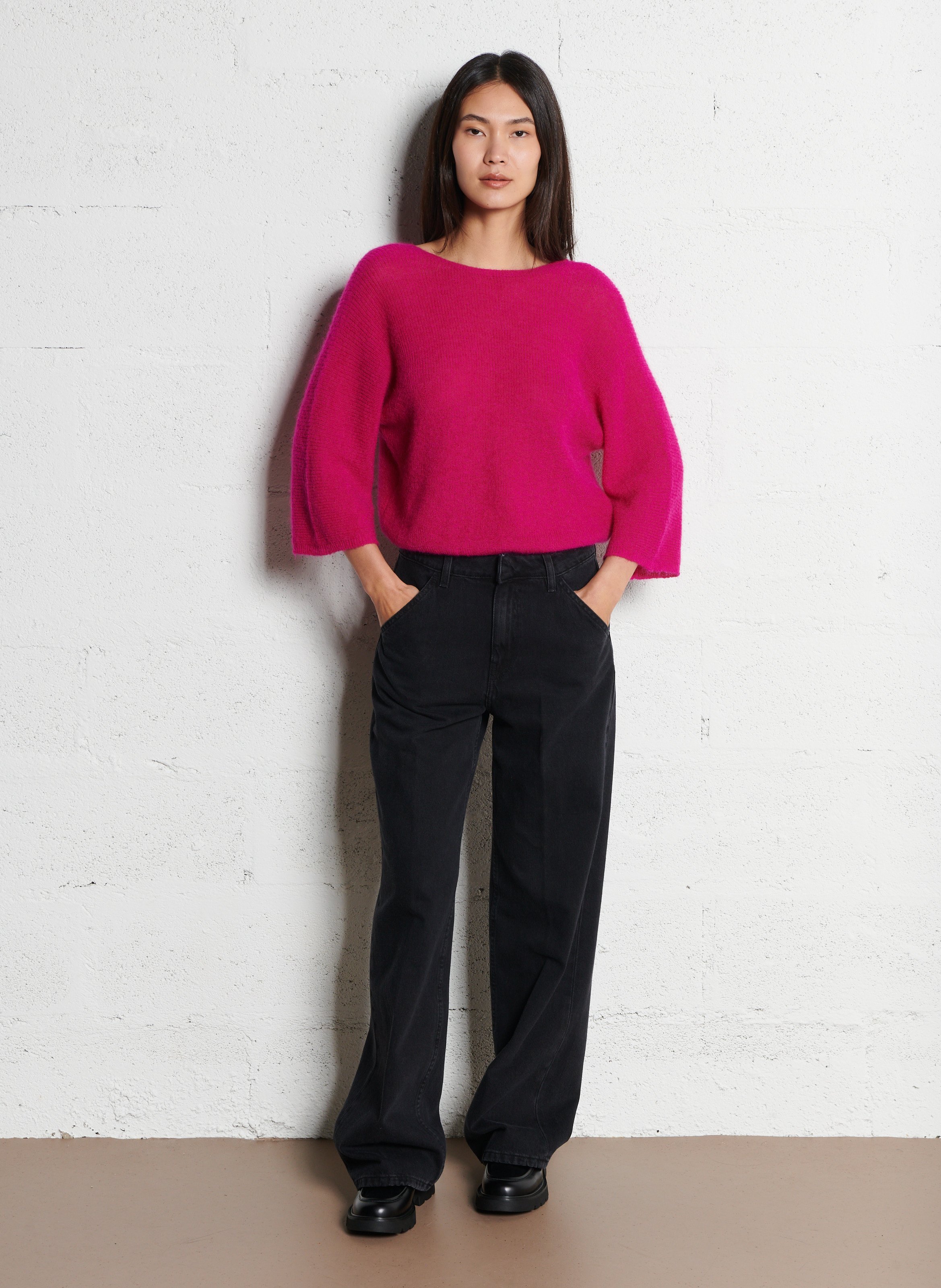 Jean large en coton BA&SH Noir