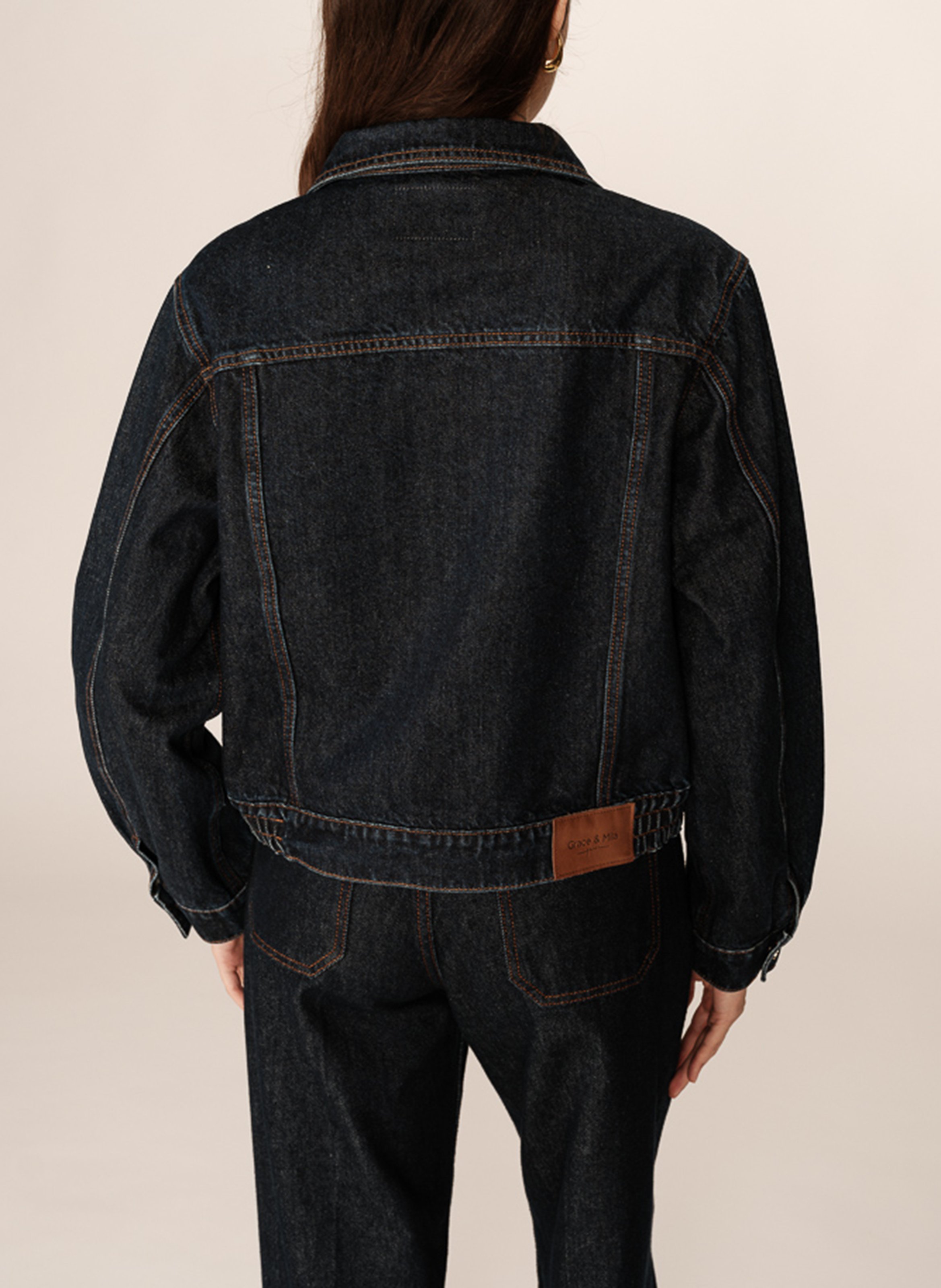 Straight cotton jacket GRACE ET MILA Blue