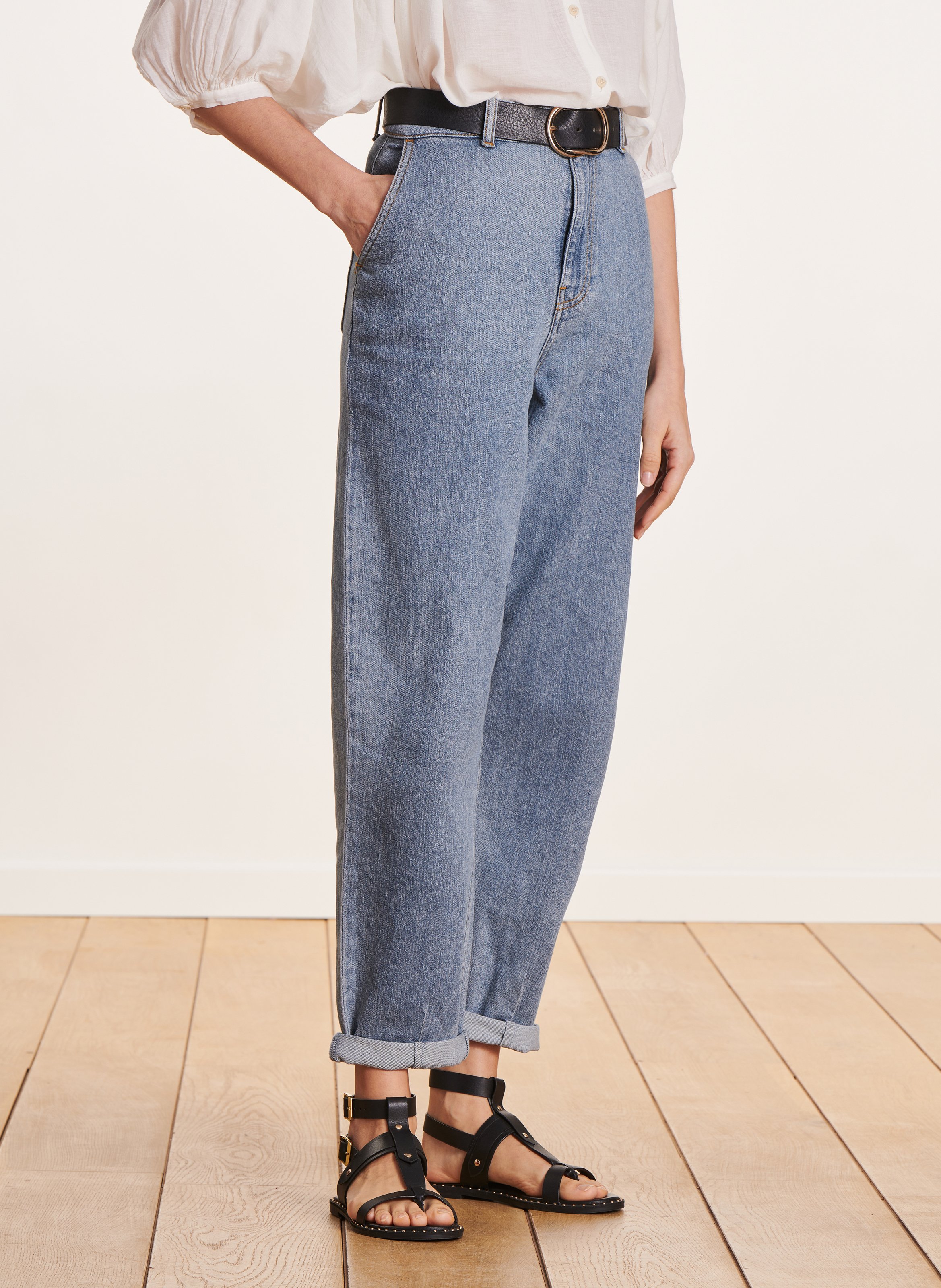 Straight 7/8 length jeans LA FEE MARABOUTEE Blue