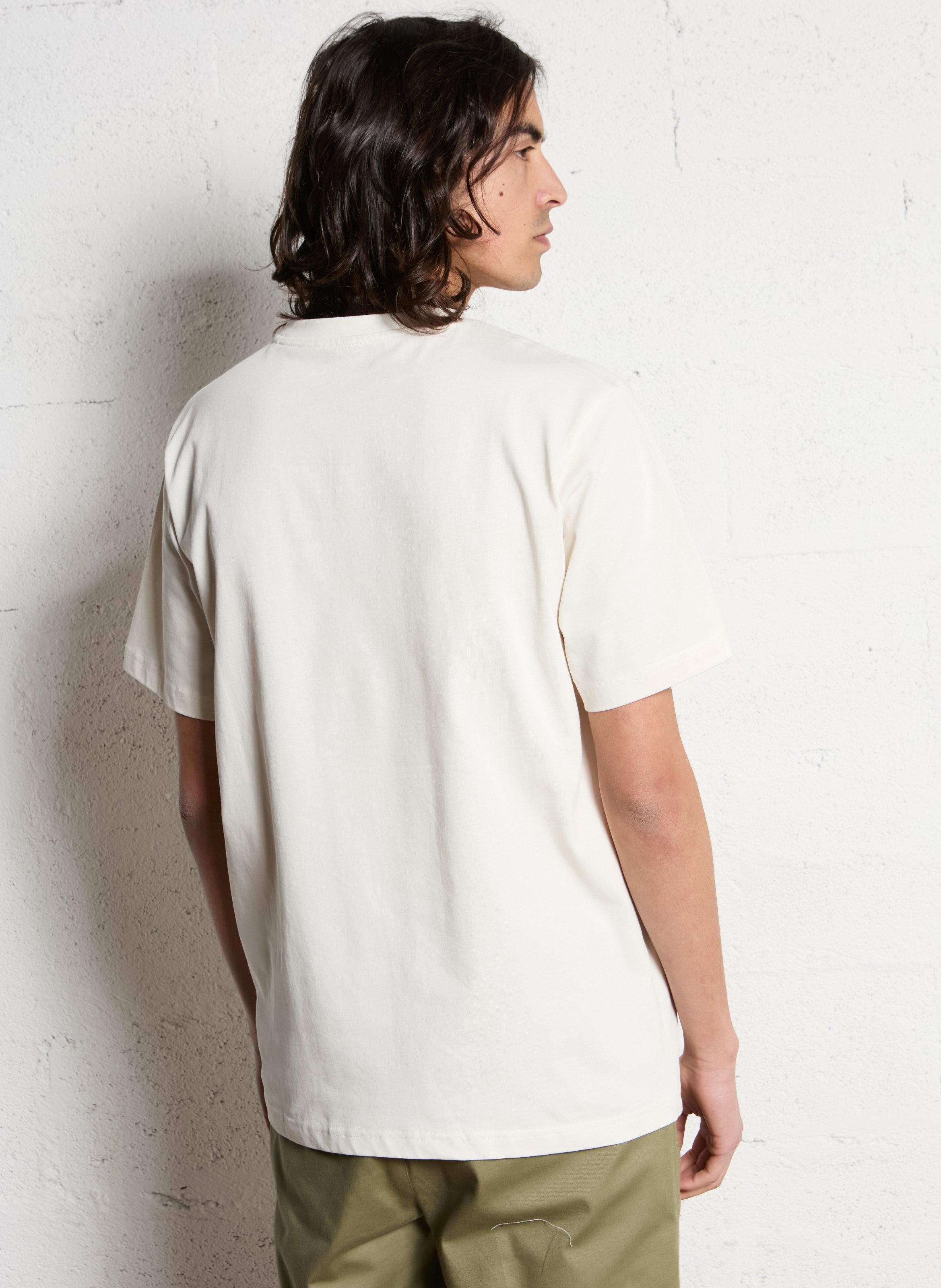 T-shirt van biokatoen met print KNOWLEDGE COTTON APPAREL Wit