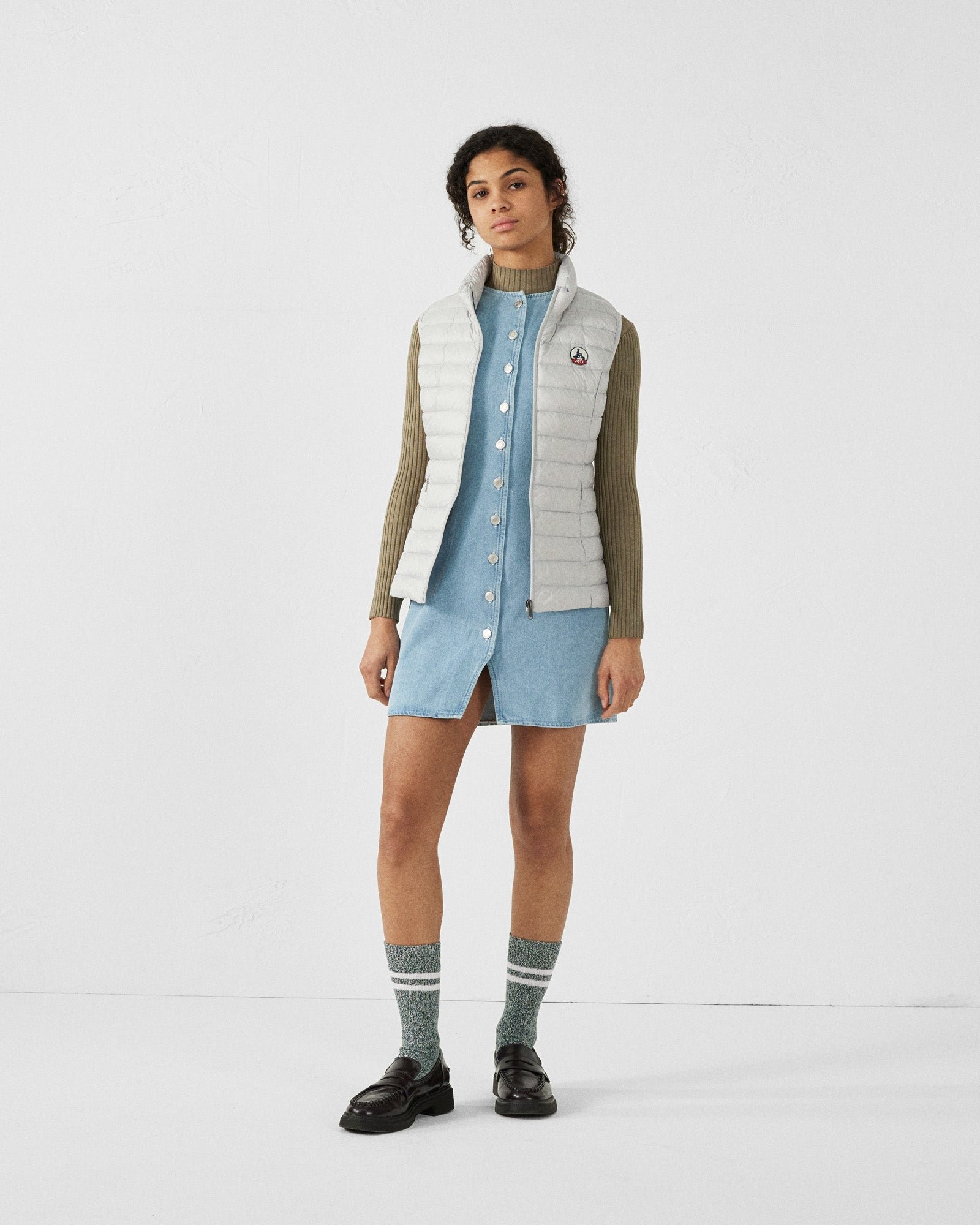 Sleeveless lightweight down vest seda JOTT Grey