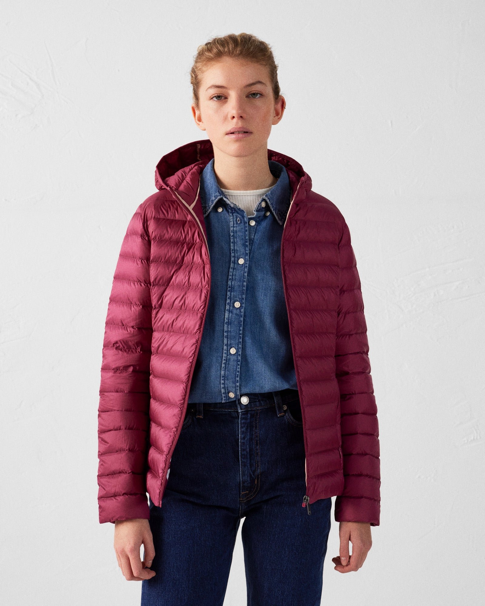 Lightweight hooded puffer jacket Cloe JOTT Pink
