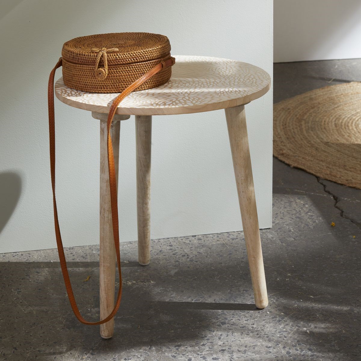 Wooden end table FACTORY Beige