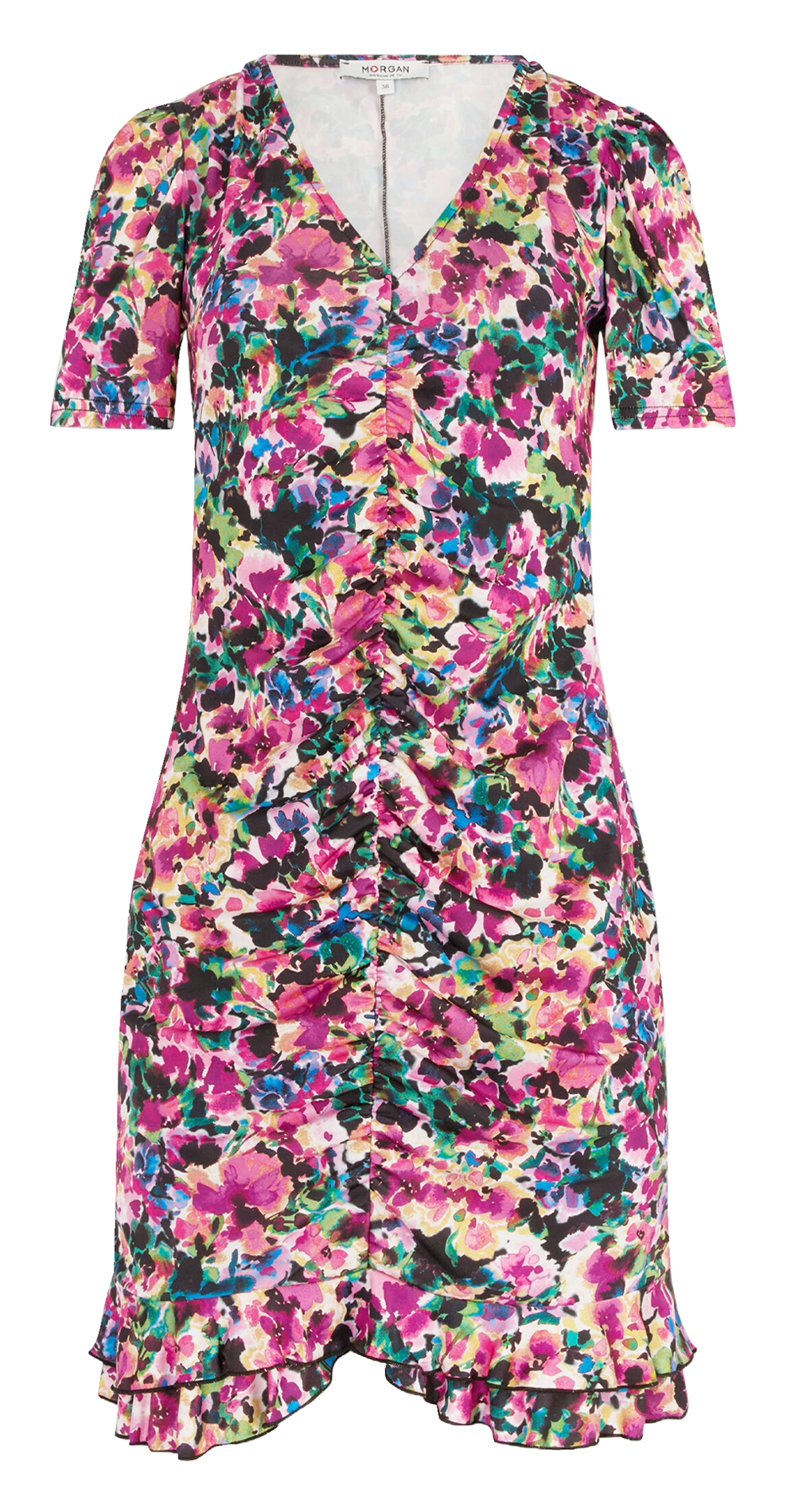 Korte jurk met V-hals en bloemenprint MORGAN Veelkleurig
