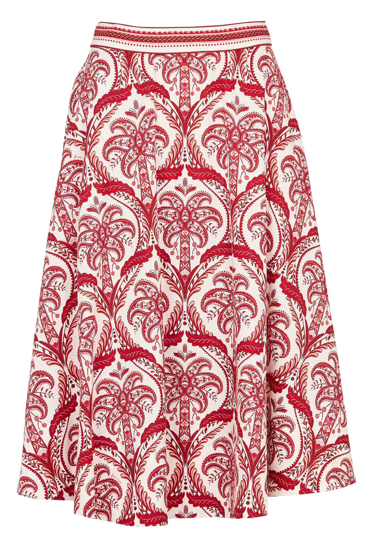 Jupe midi imprimée en lin FARM RIO Multicolore