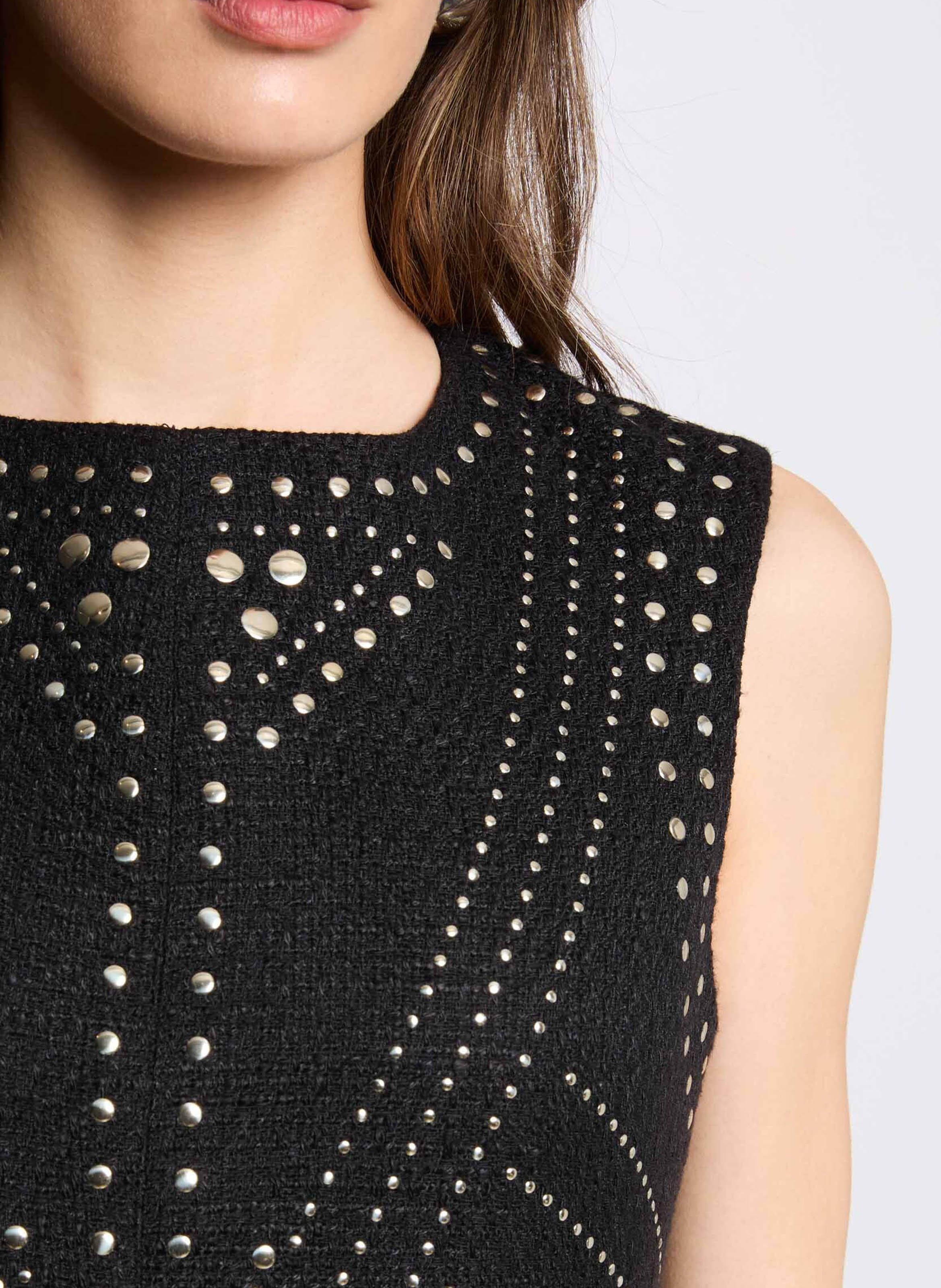 Korte jurk met ronde hals MORGAN Zwart