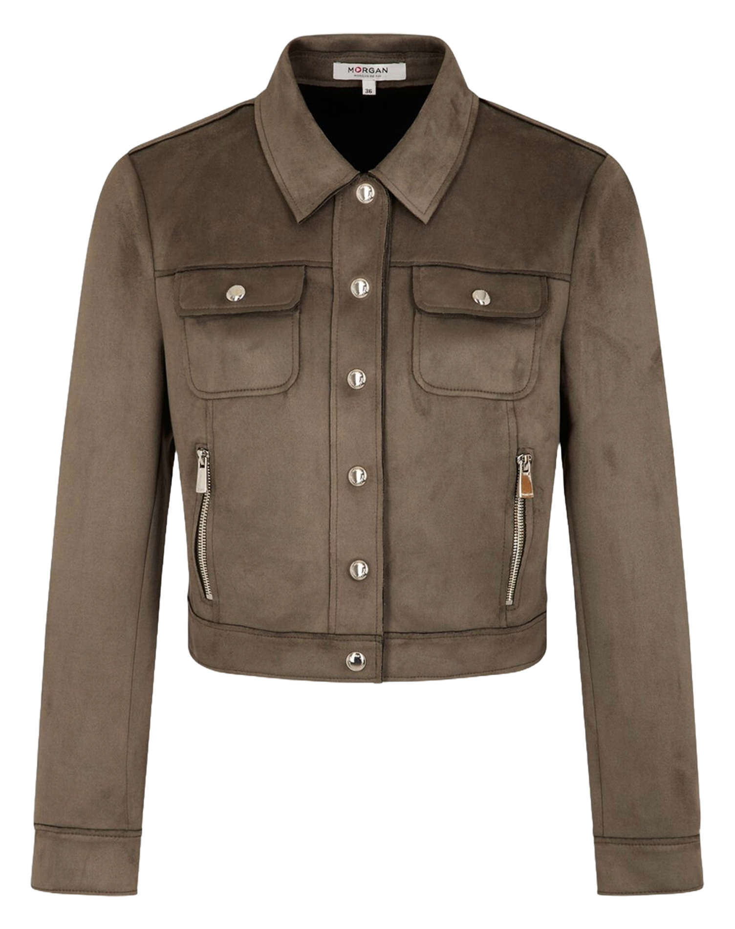 Short velvet jacket MORGAN Green
