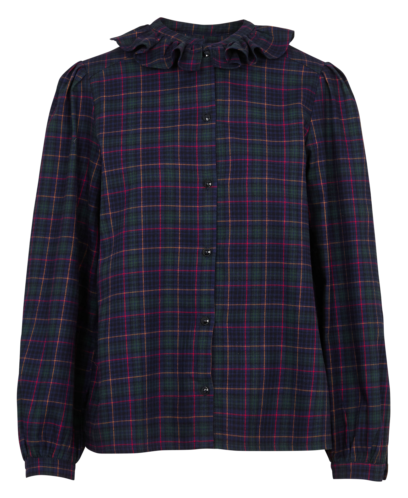 Rechte, katoenen blouse met print SUZIE WINKLE Blauw