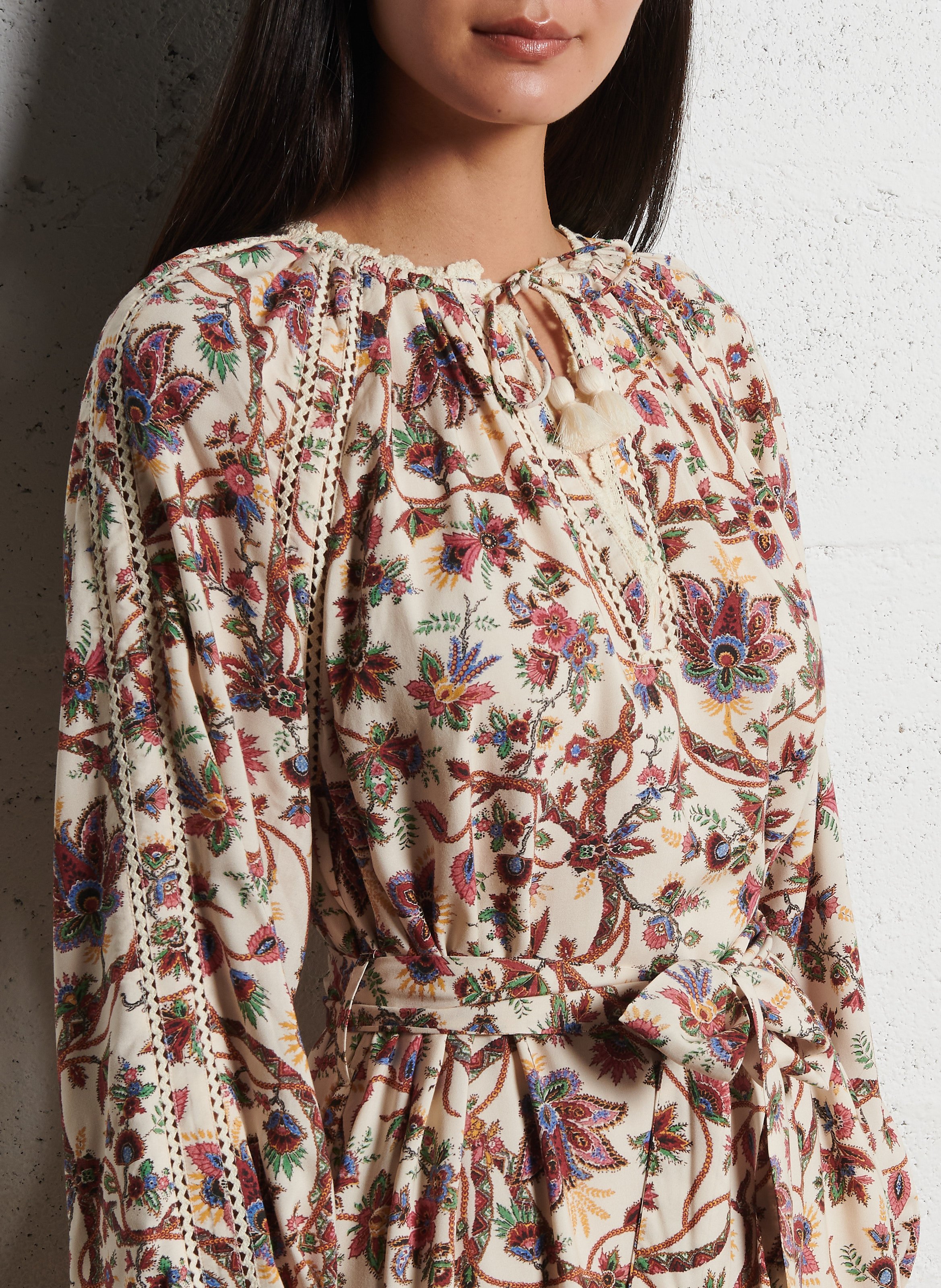 Lange jurk met V-hals en print LOUISE MISHA Multicolored