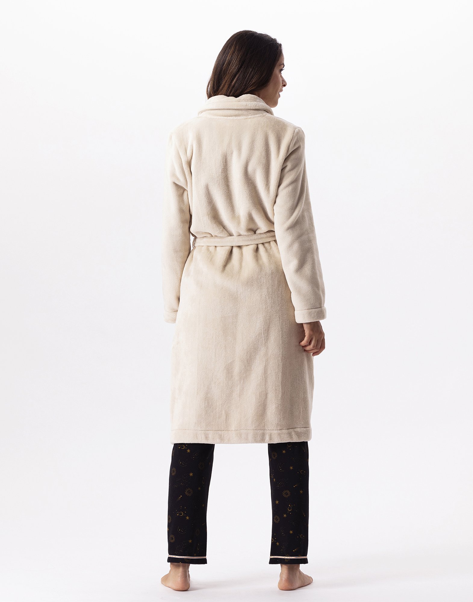 Plush flannel robe LE CHAT Beige