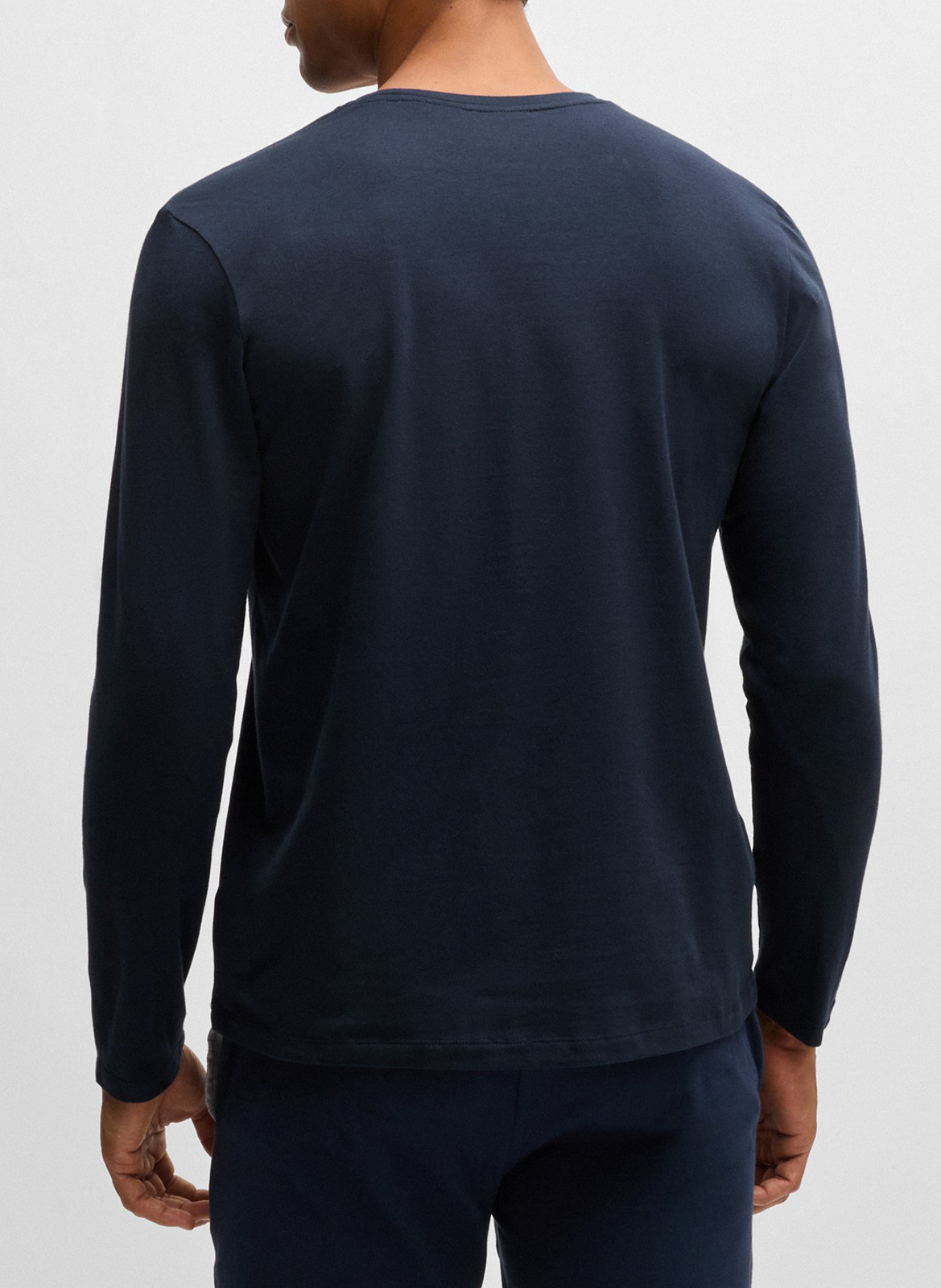Cotton Long sleeve t-shirt with embroidered logo Blue