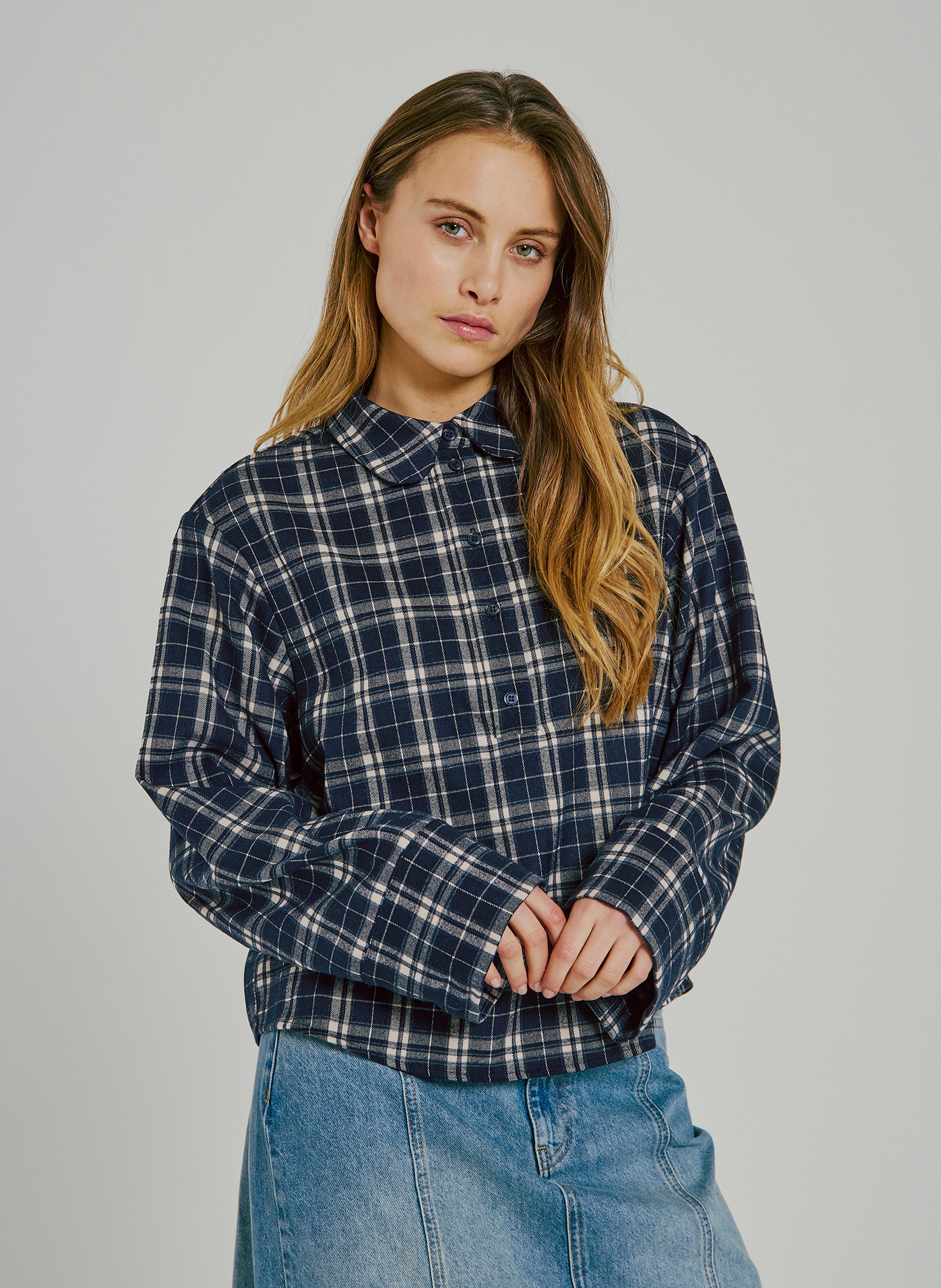 Blouse with classic collar NORR Blue