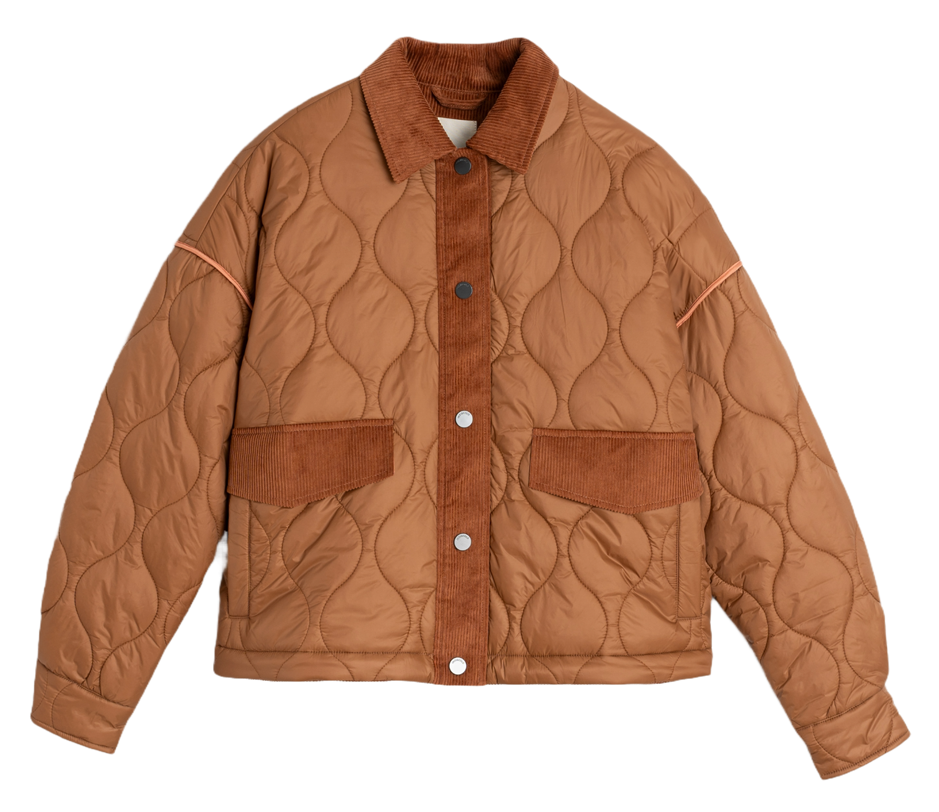 Oversized quilted jacket Brown