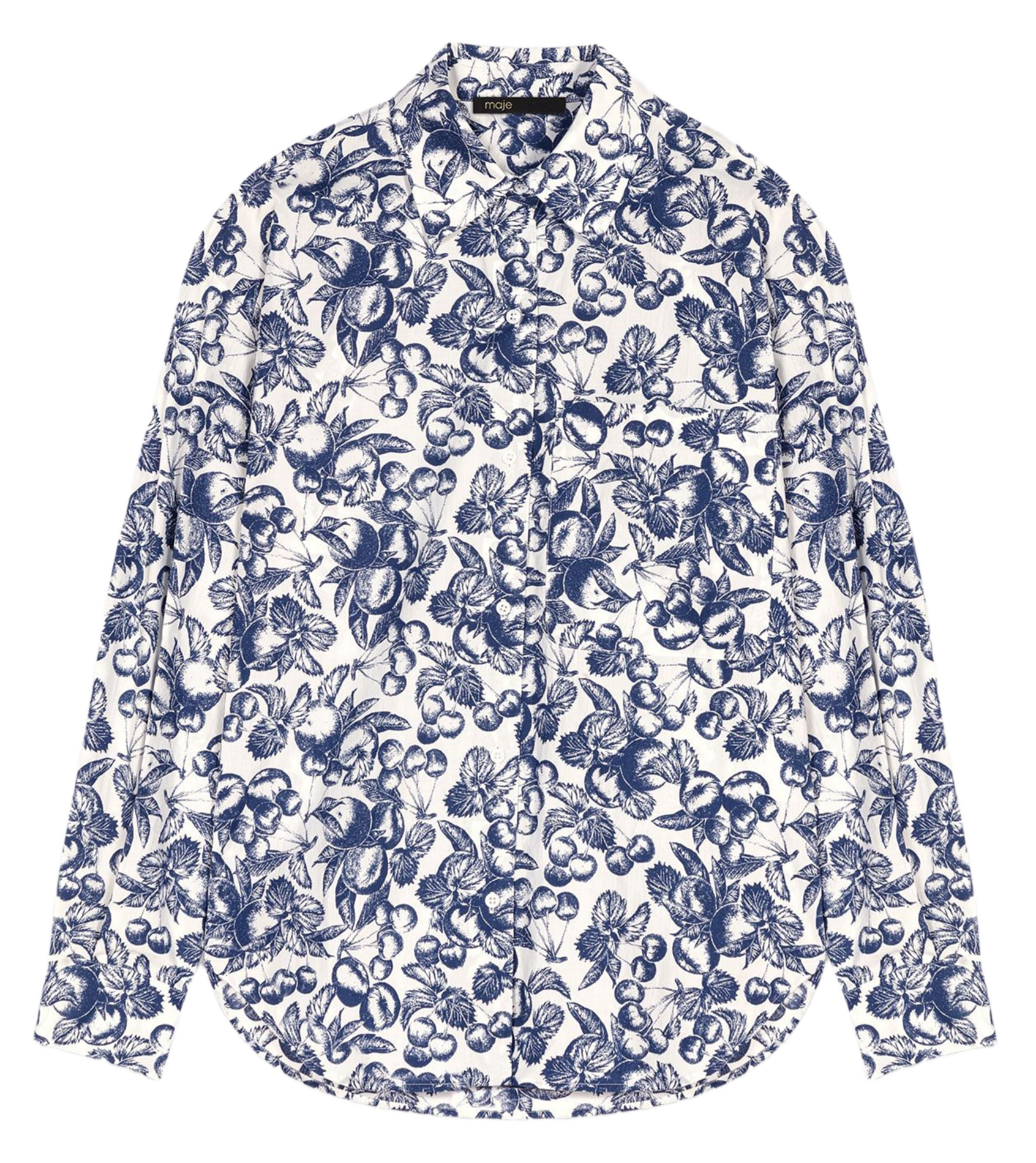 Chemise droite imprimée cerise MAJE Bleu
