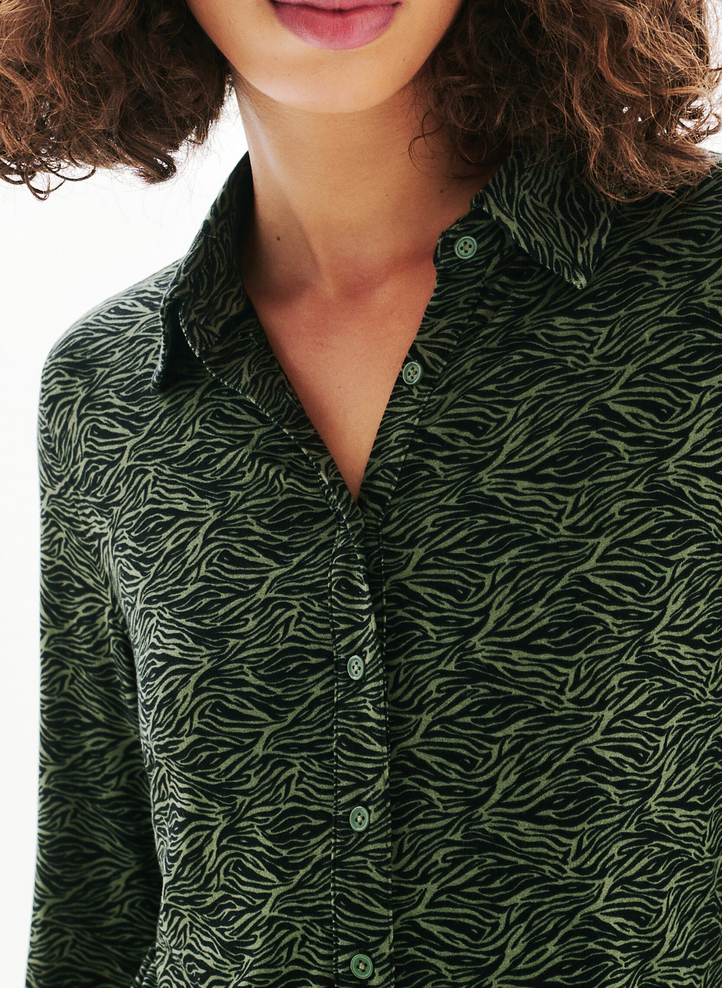 Chemise col classique imprimée CAROLL Vert