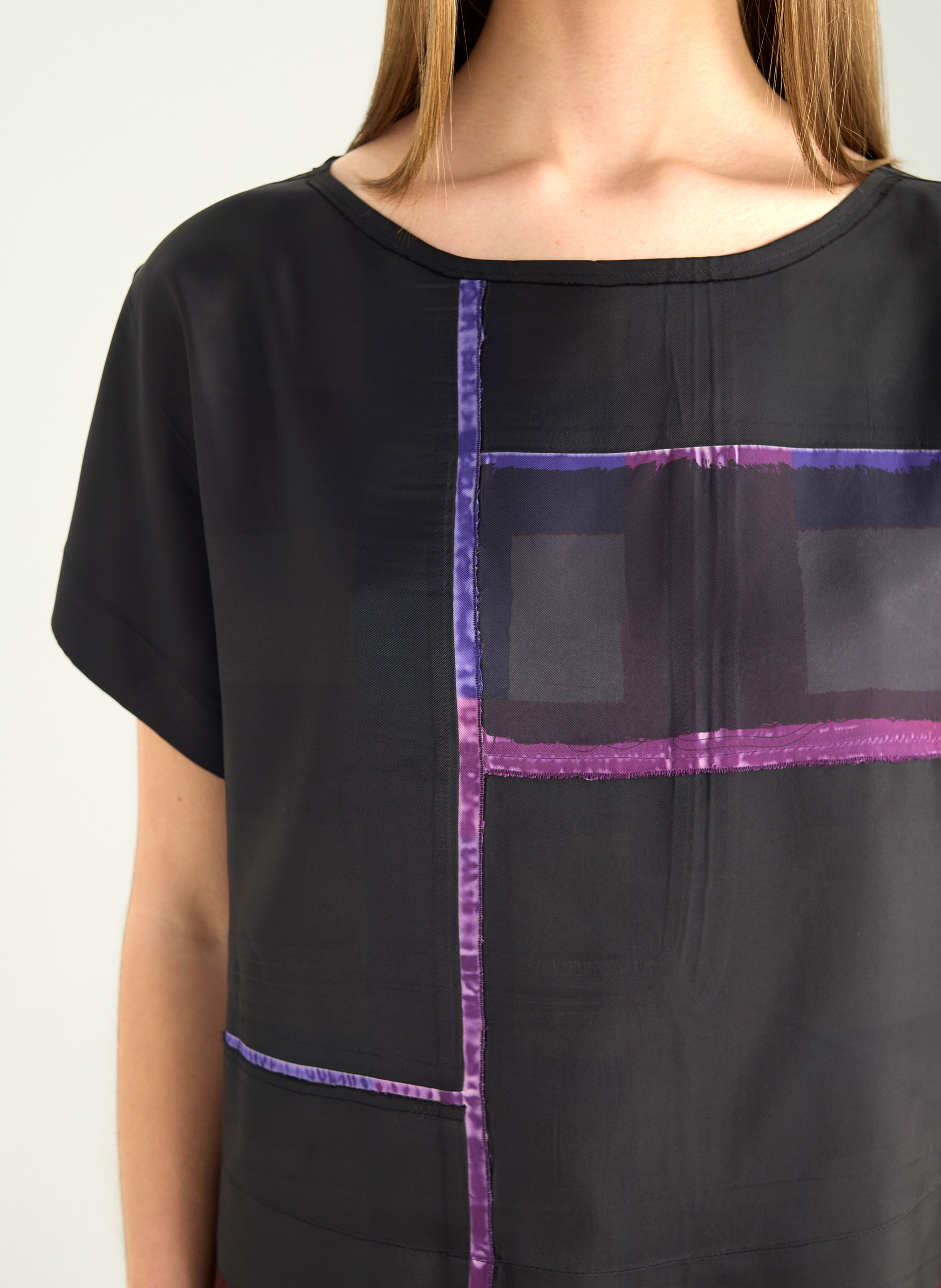 Oversized top met print COTELAC Zwart