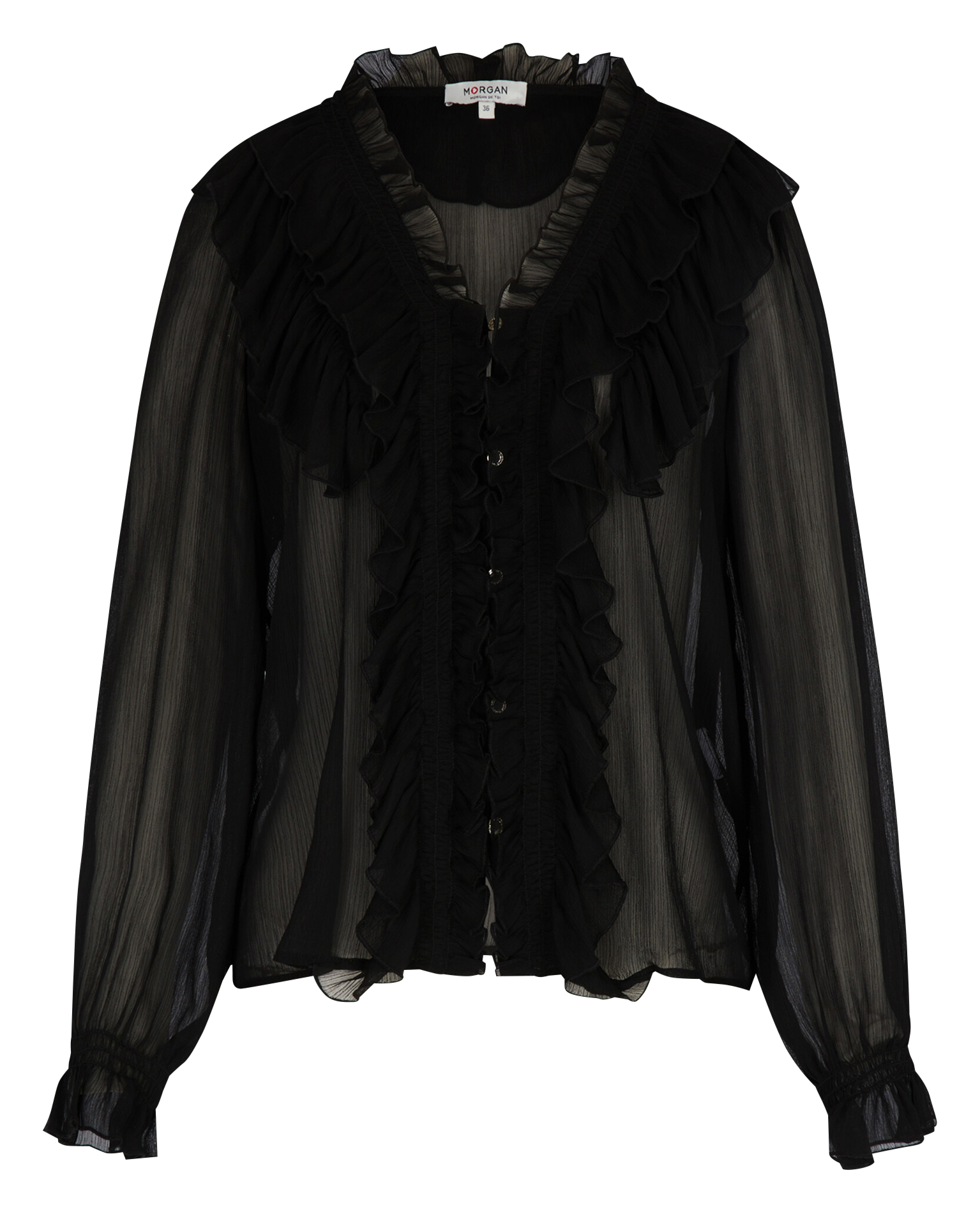 V-neck shirt MORGAN Black
