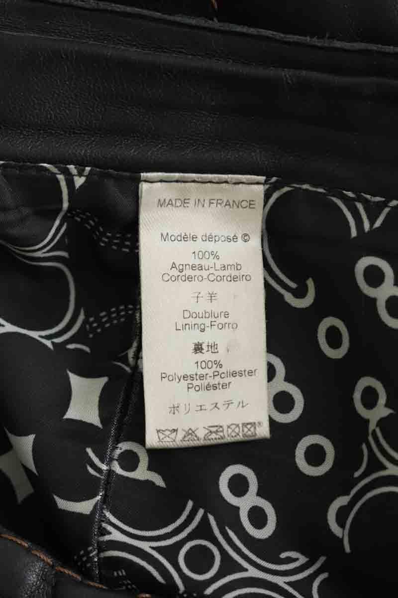 Straight leather pants KENZO - SECONDE MAIN Black