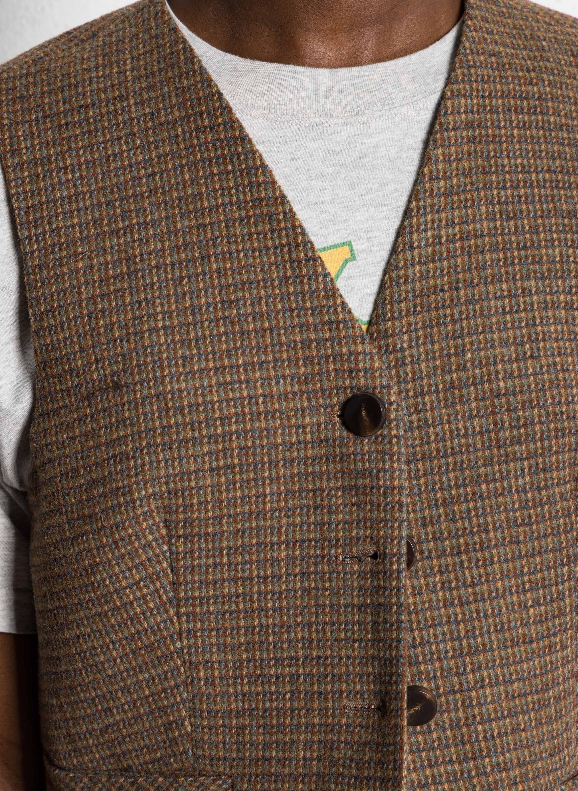 Gilet cintré imprimé SEE U SOON Marron