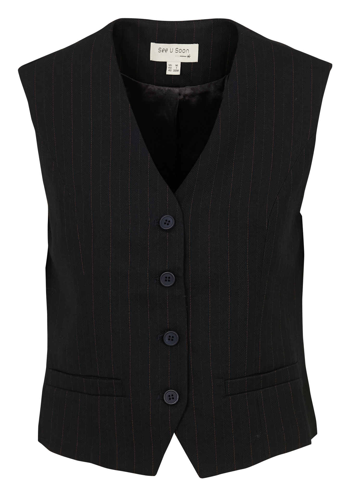 Gilet de costume à rayures SEE U SOON Bleu