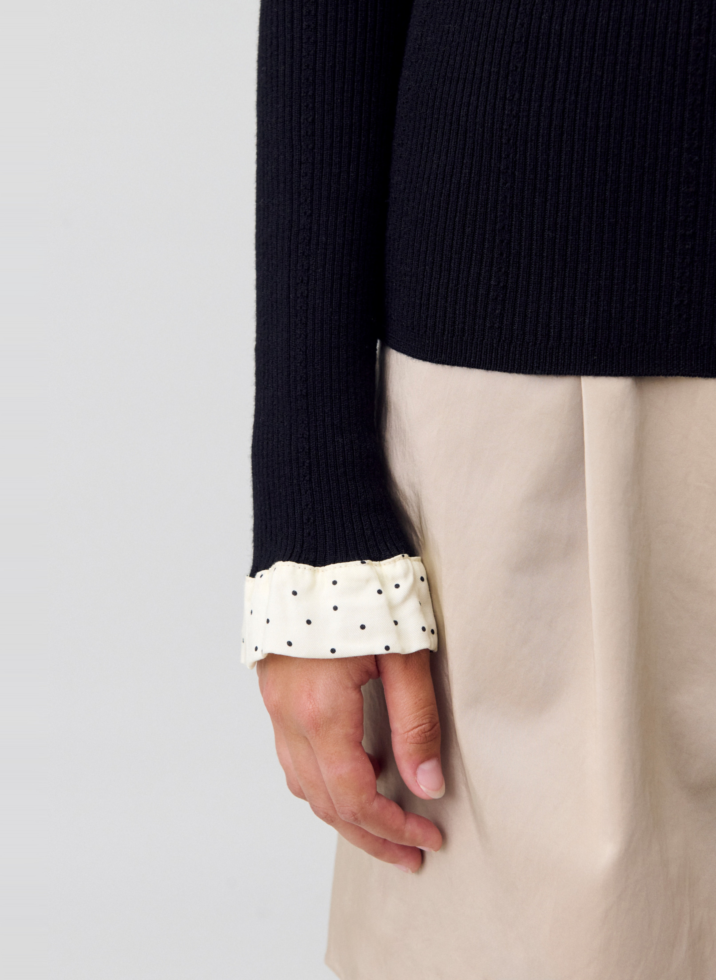 Pull col rond en laine mélangée CLAUDIE PIERLOT Noir