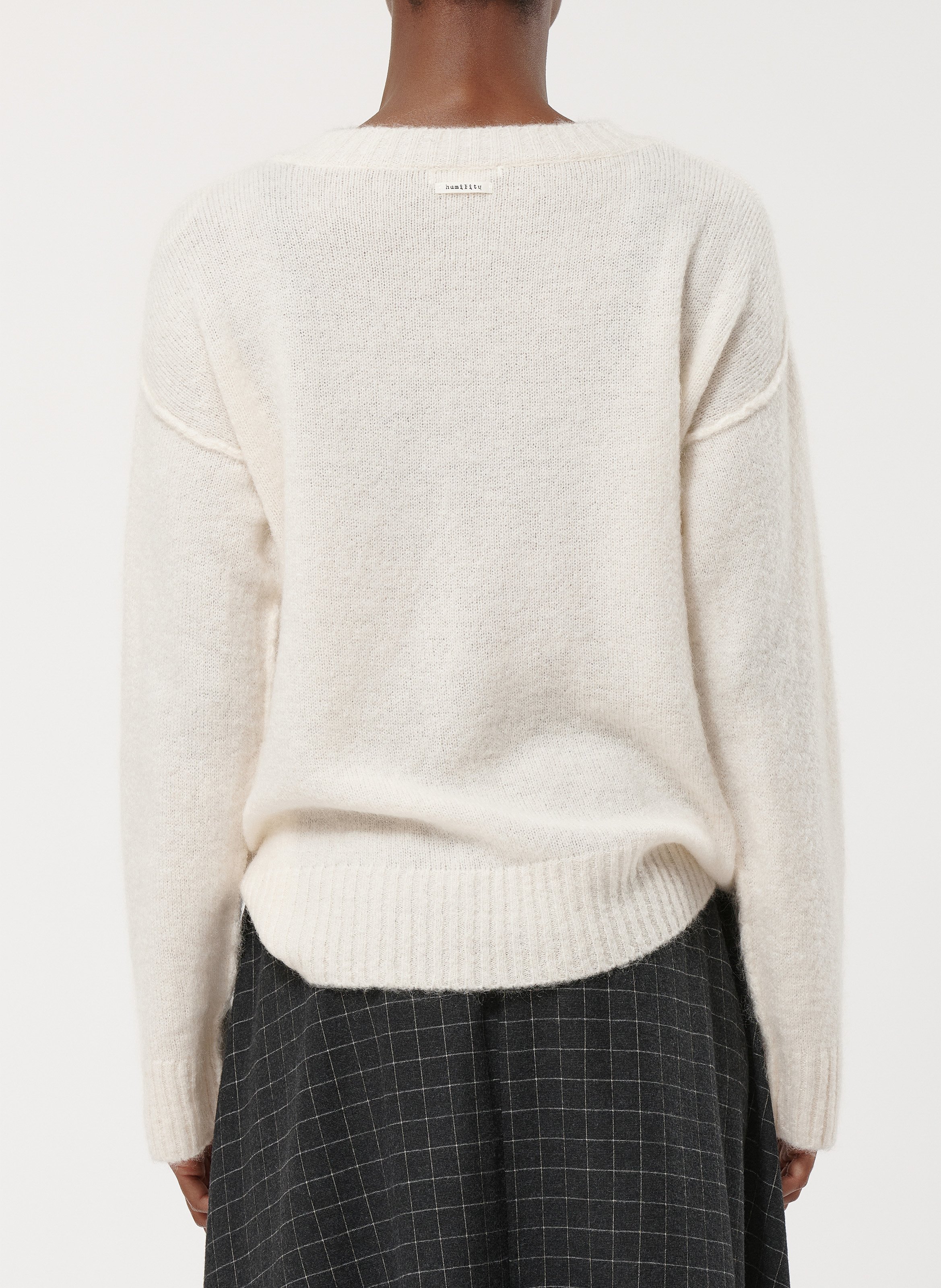 Pull col rond  HUMILITY Blanc