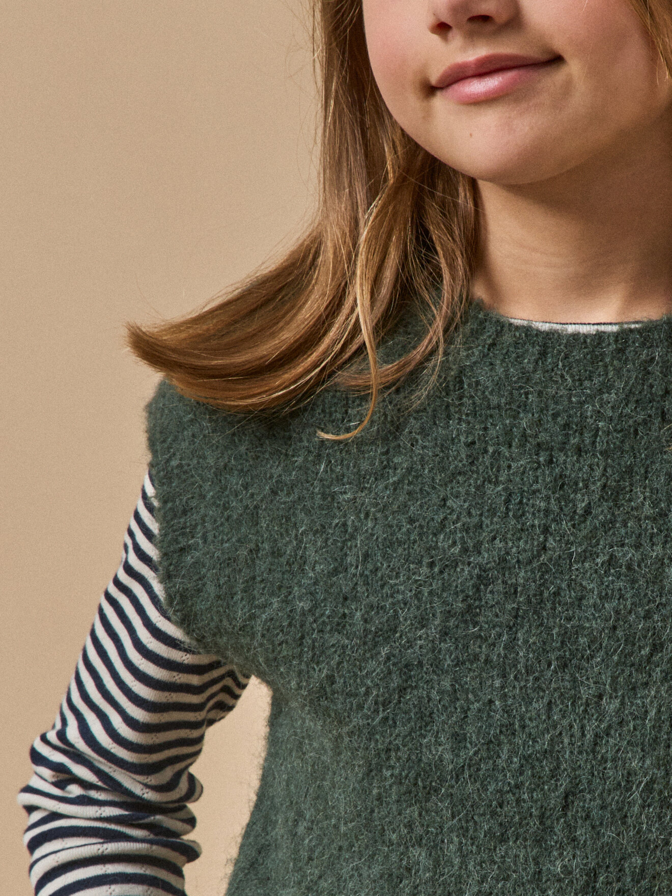 Pull sans manches laine et alpaga CYRILLUS Vert