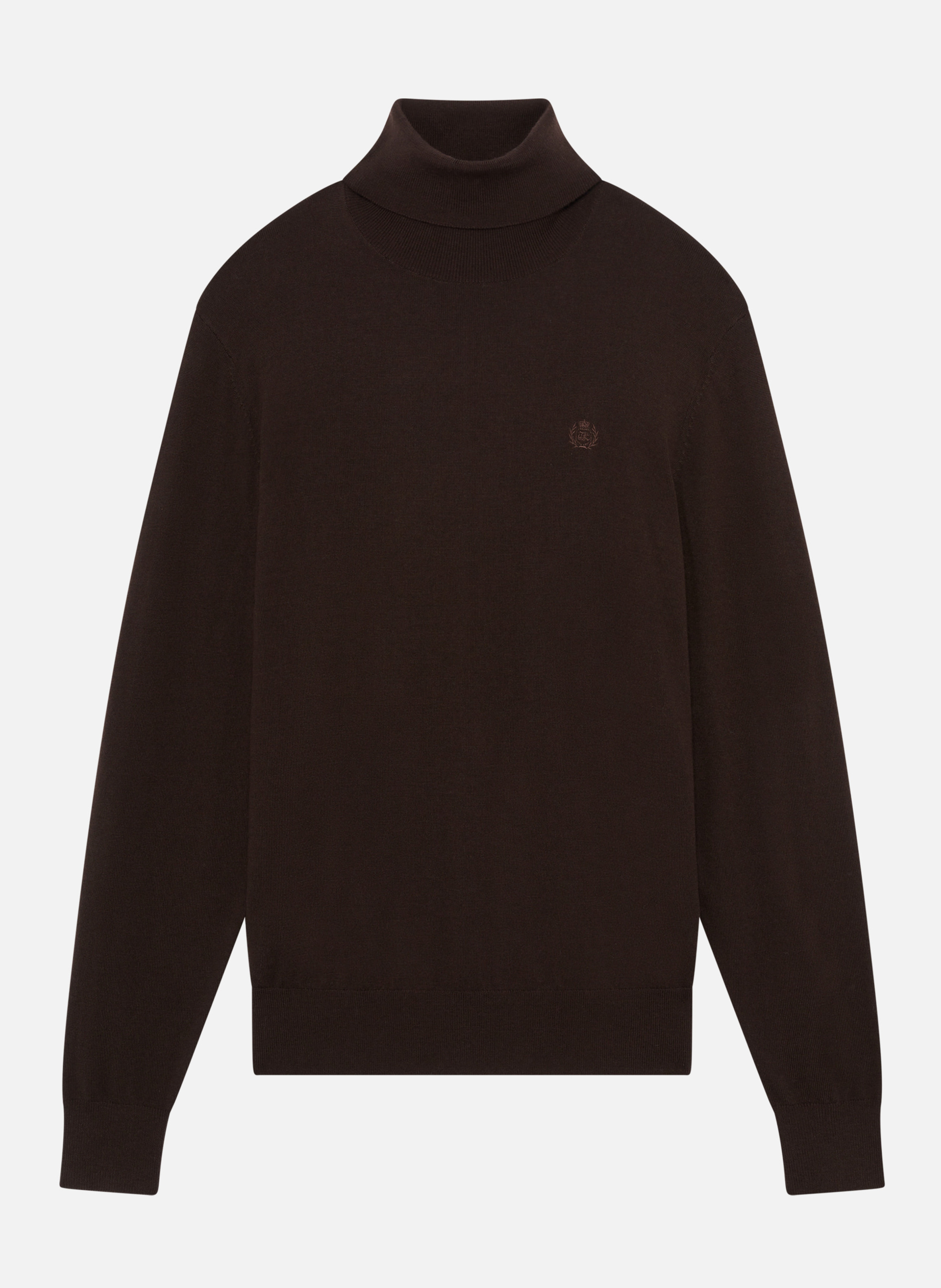 Merino wool roll-neck sweater Brown