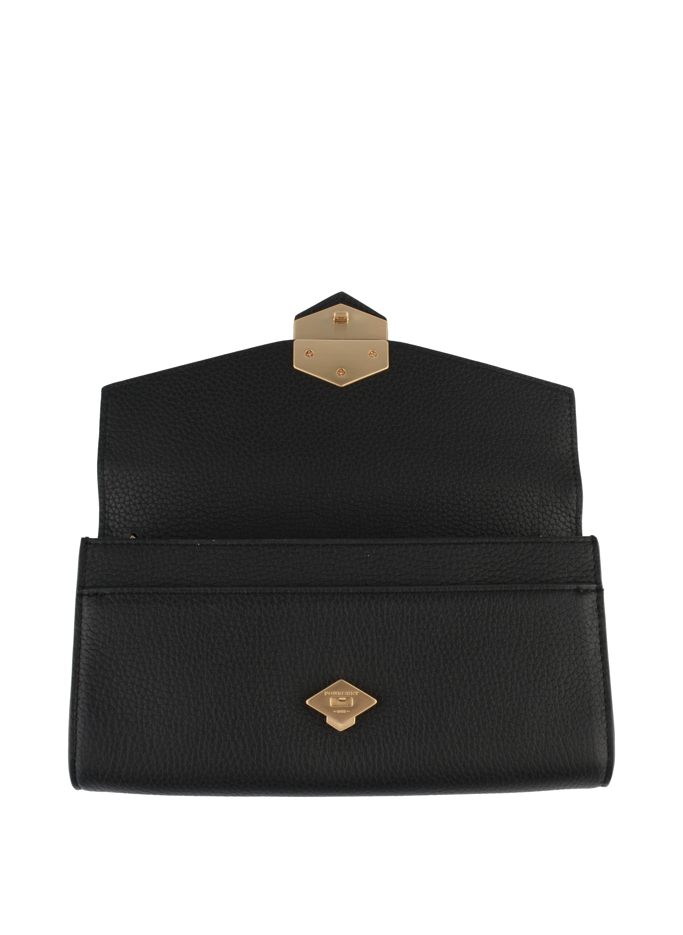 Clutch - cowhide leather POURCHET Black