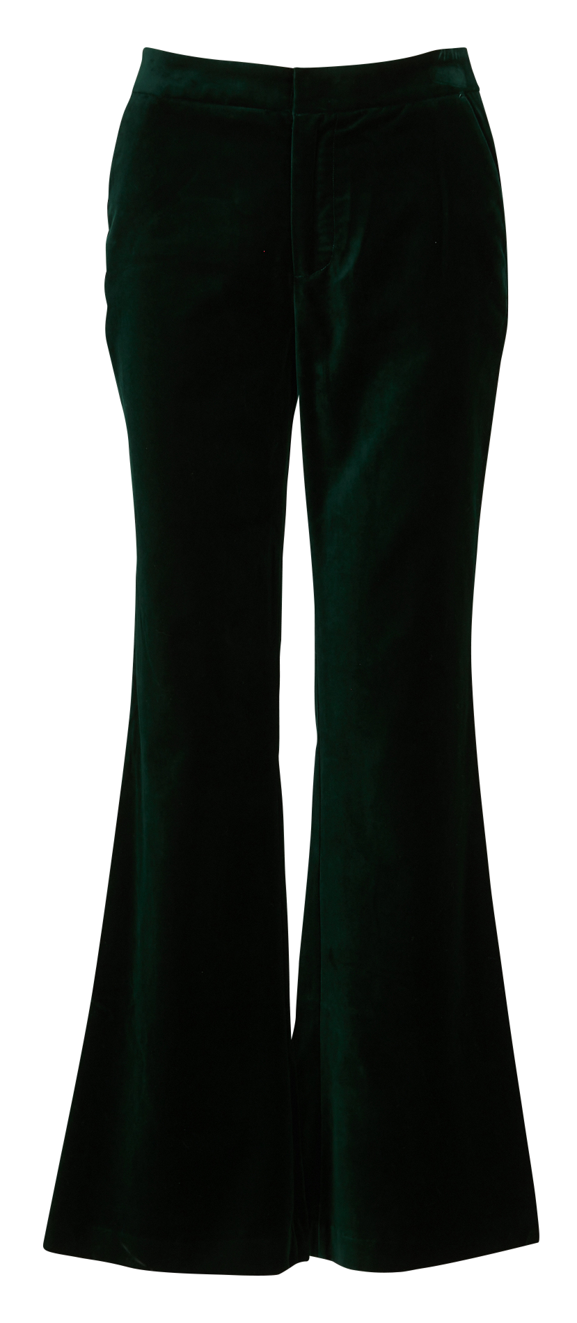 Katoenen broek met wijd uitlopende pijpen BERENICE Groen