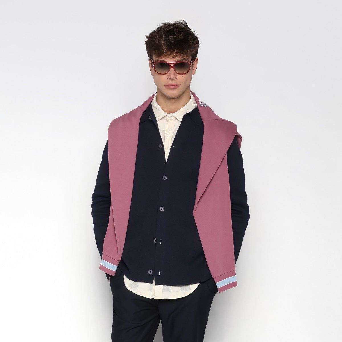 Long-sleeved rugby polo SERGE BLANCO Purple