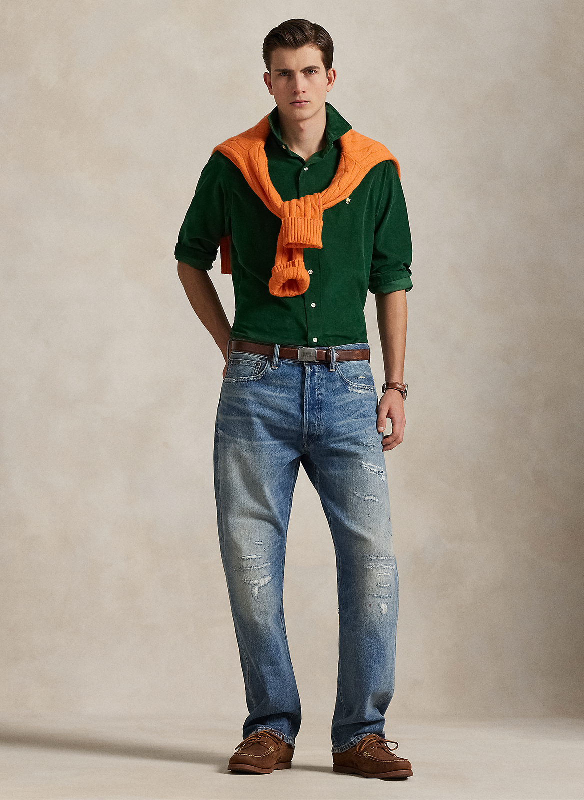 Blouse met klassieke kraag POLO RALPH LAUREN Groen