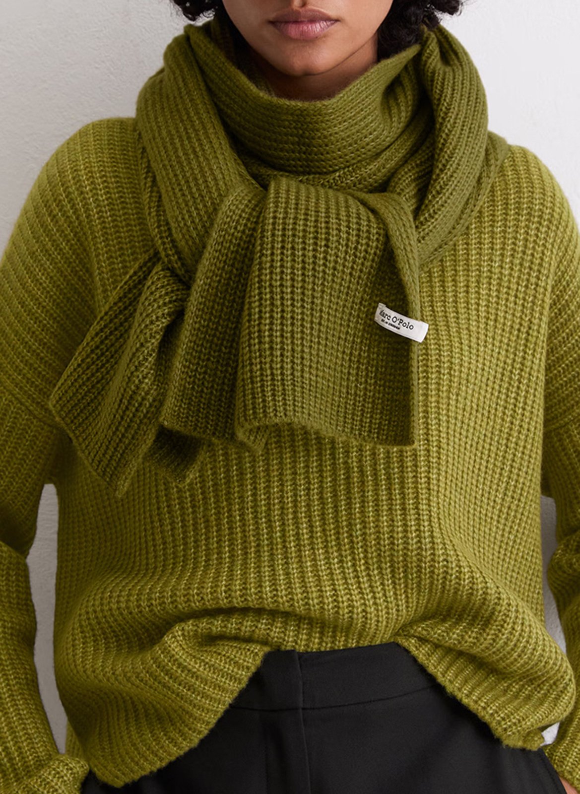 Bufanda lisa de lana mezclada MARC O'POLO Caqui