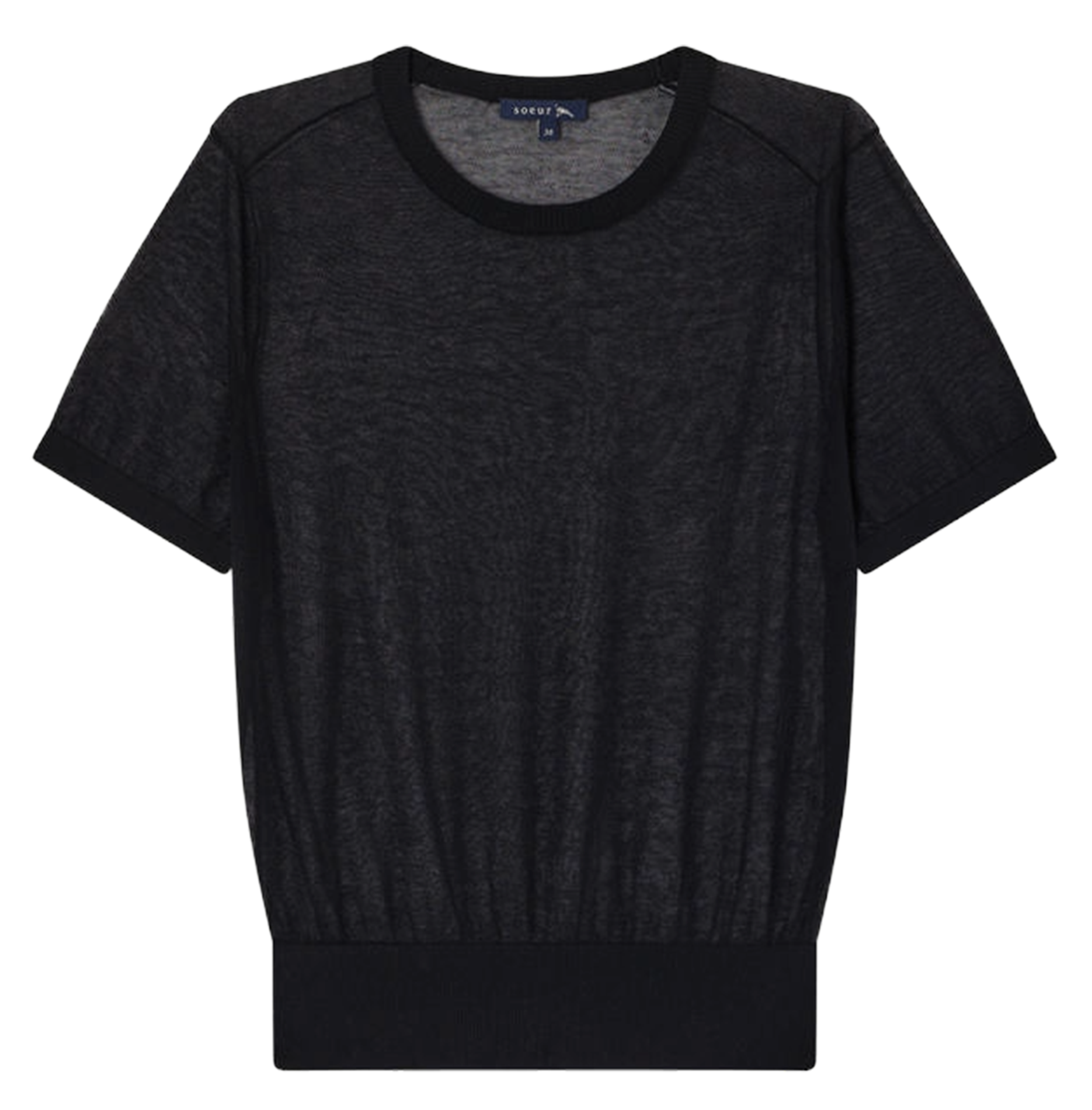 Pull col rond en coton mélangé SOEUR Noir