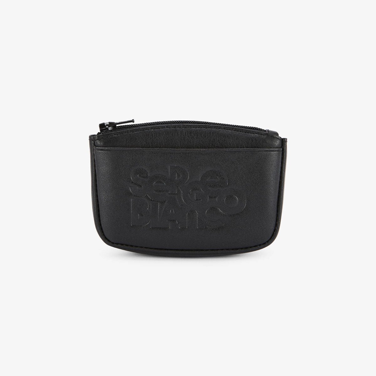 Leather zip-around wallet with embossed logo SERGE BLANCO Black