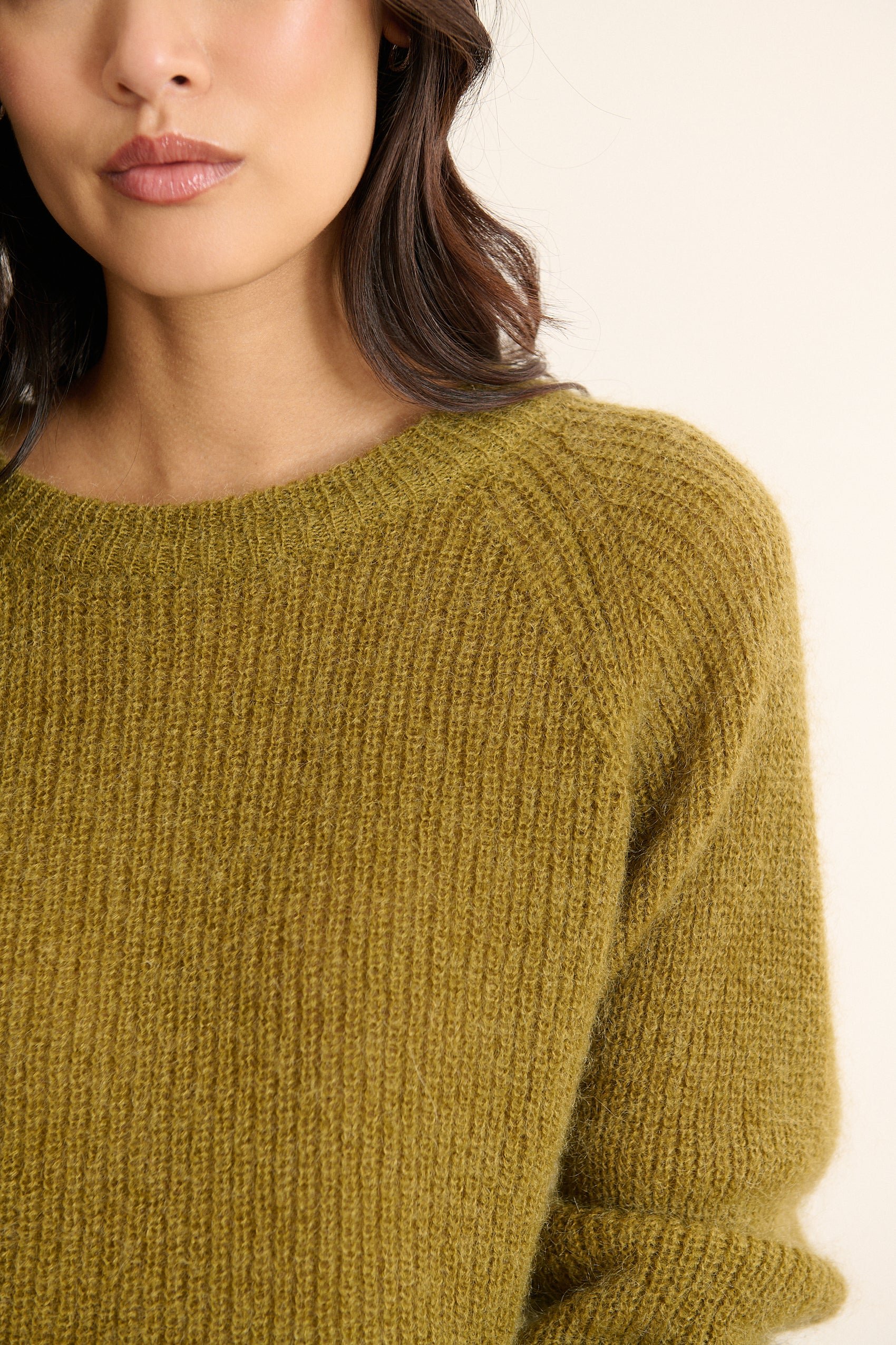 Buttoned round neck sweater GARANCE PARIS Green