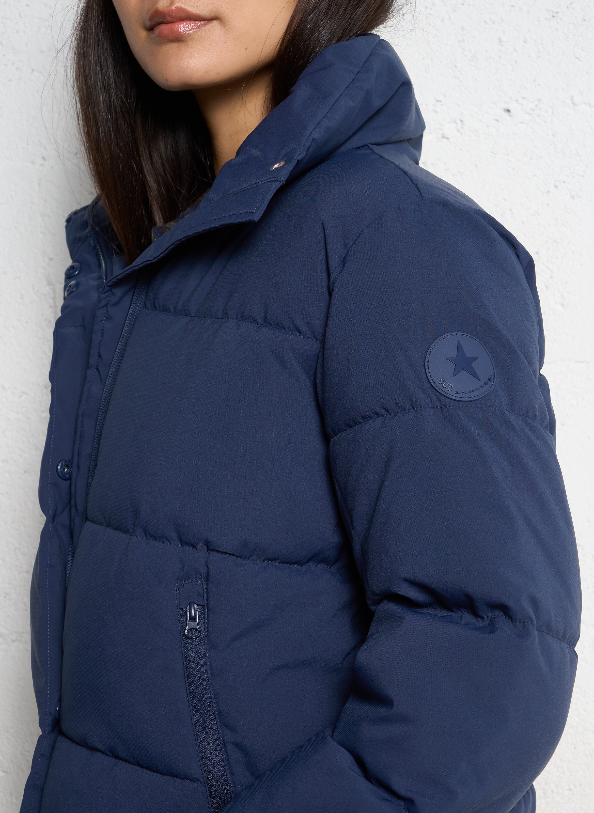 Doudoune droite col montant matelassée SUD EXPRESS Bleu