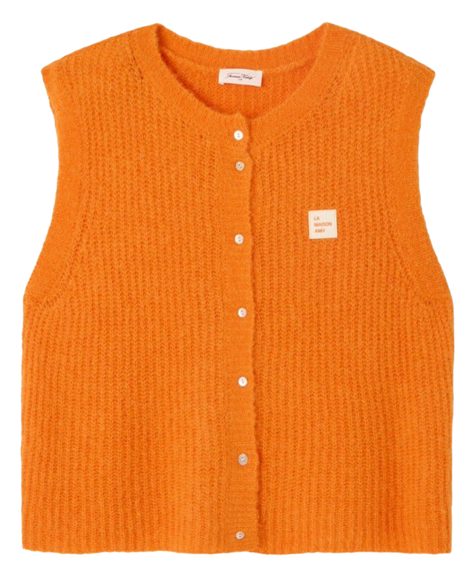 Gilet sans manches en maille duveteuse AMERICAN VINTAGE Orange