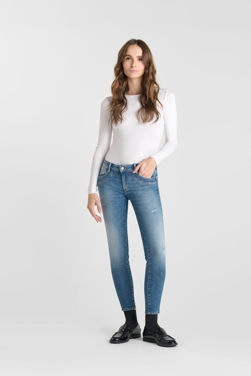 Push-up slim pulp jeans, 7/8 length LE TEMPS DES CERISES Blue