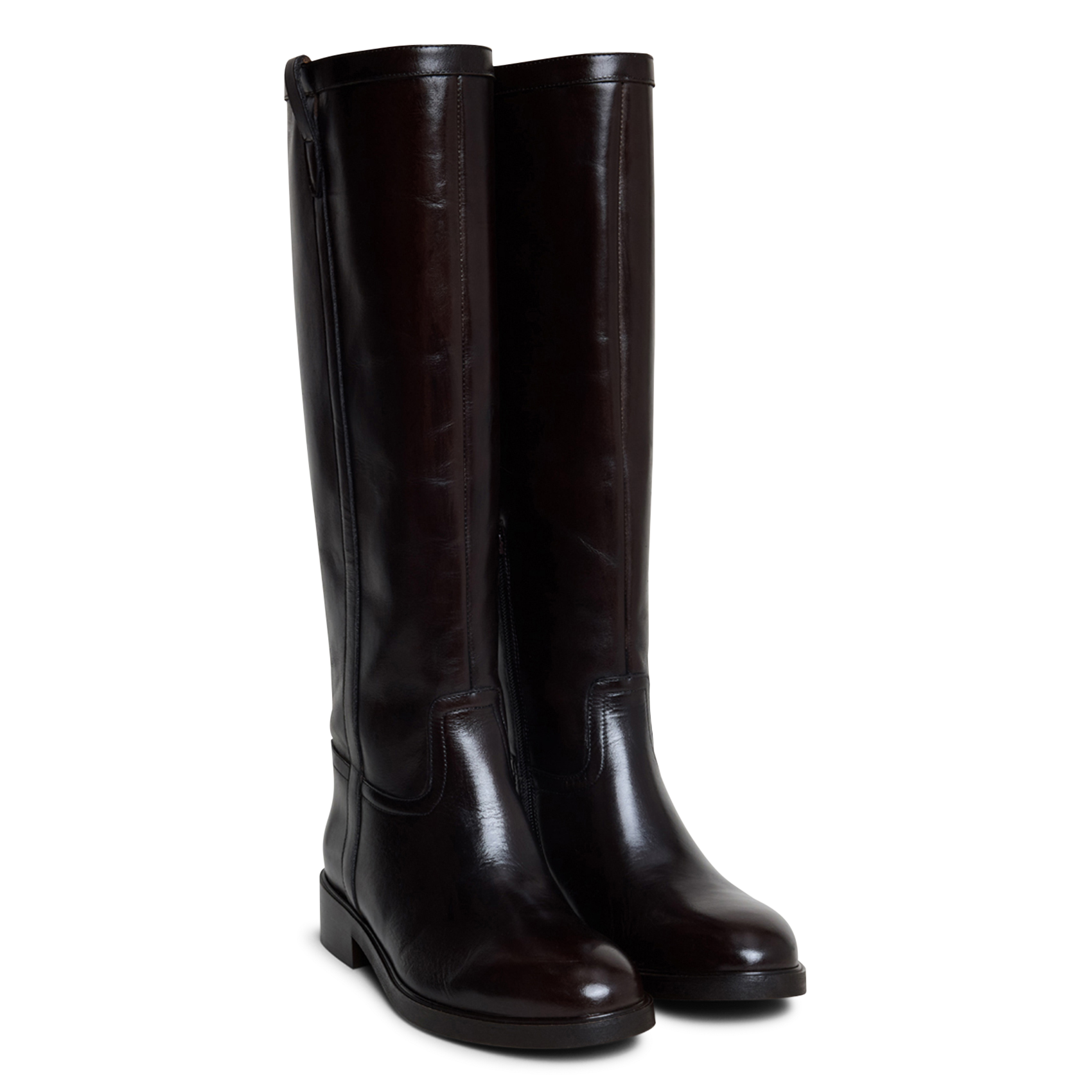 Reiterstiefel aus Leder Braun