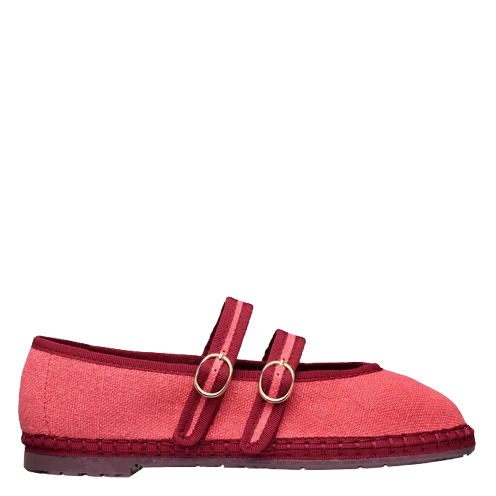 Cotton ballerina flats FLABELUS Red