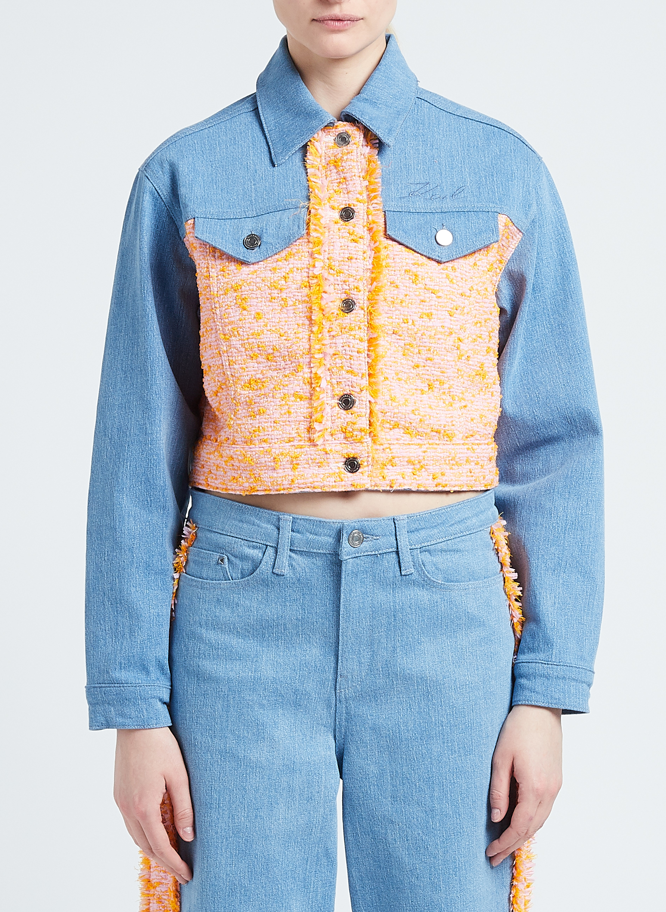 Spijkerjasje van bouclé KARL LAGERFELD Blauw