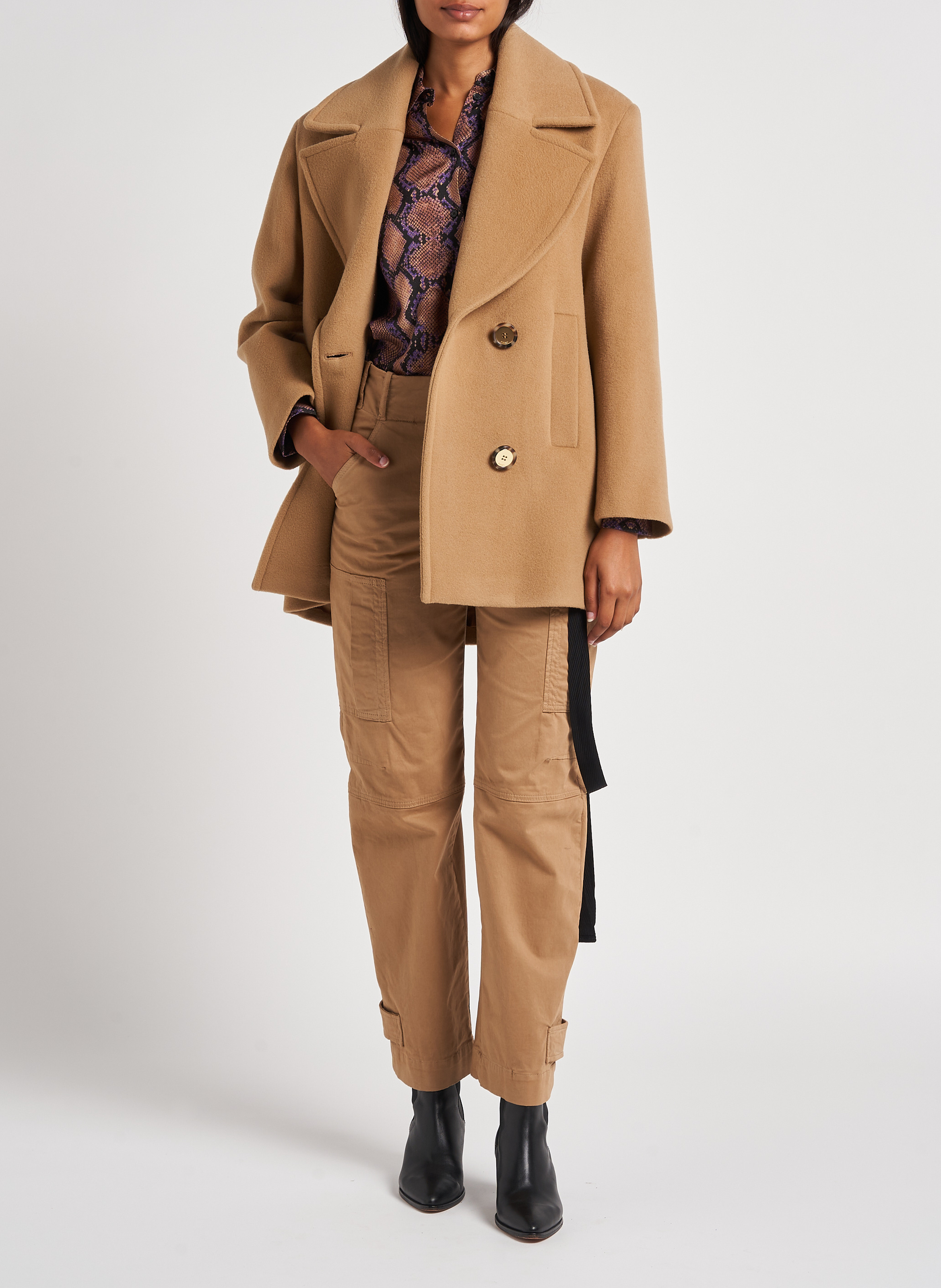 Gerade geschnittene Hose aus Baumwoll-Mix PINKO Braun