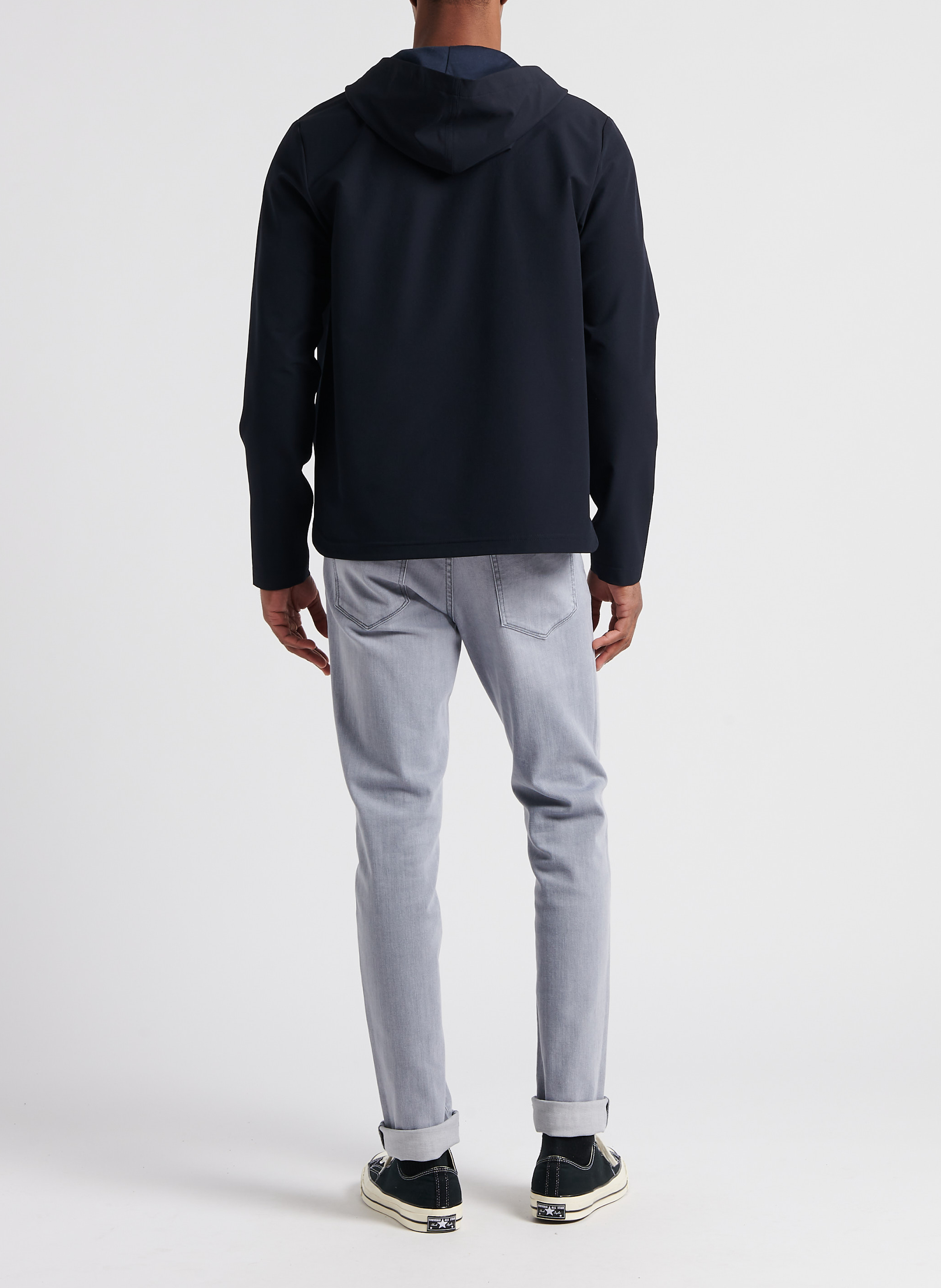 Tee-shirt col V en coton bio flammé IKKS Bleu