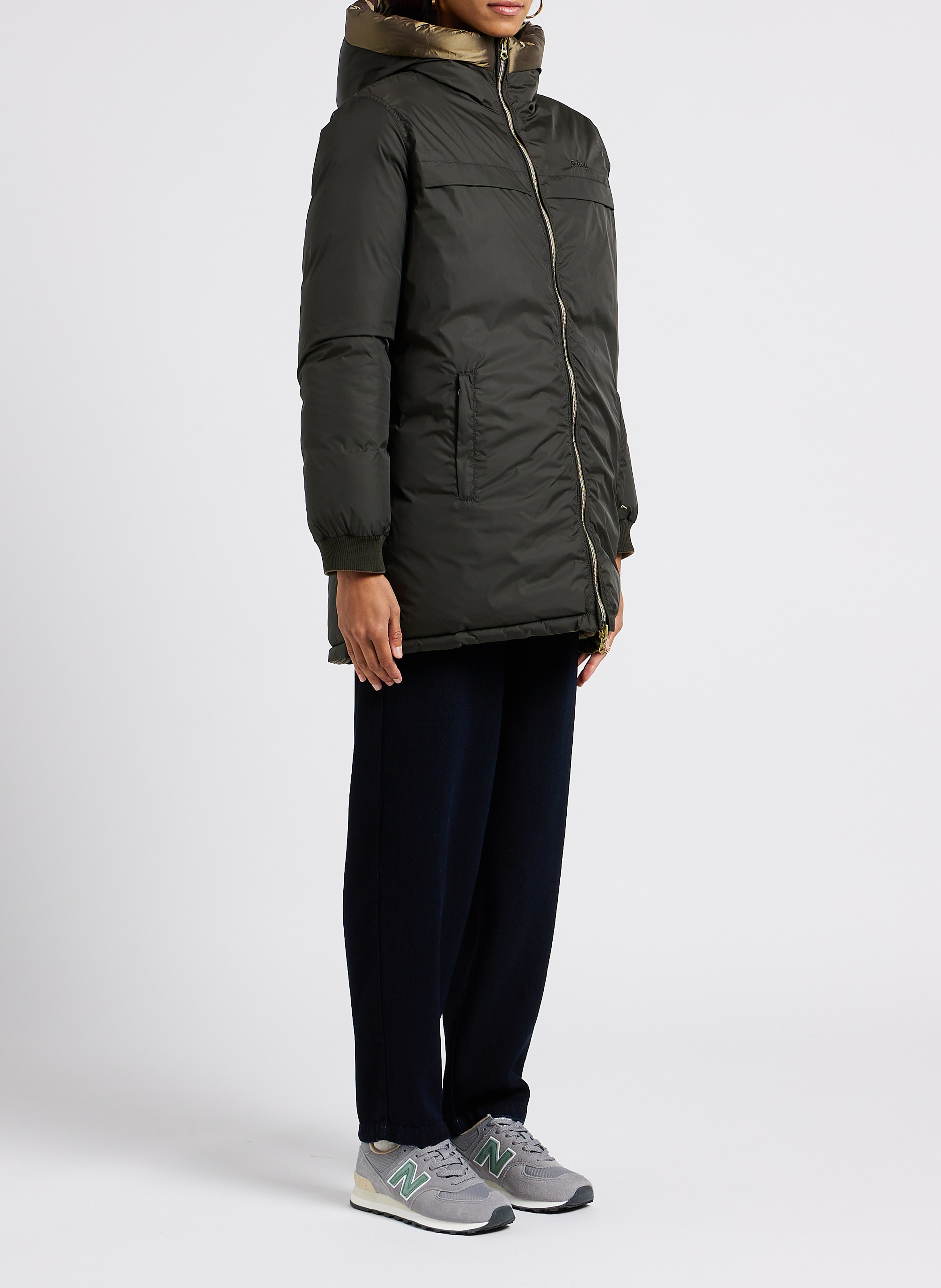 Hooded padded jacket SCHOTT Multicolored