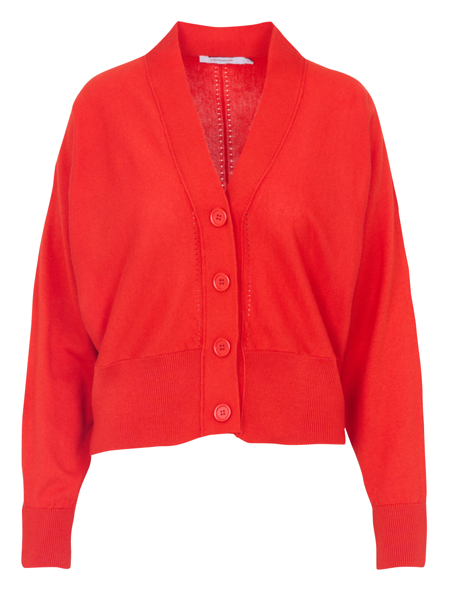 Gilet ample court maille unie LA FEE MARABOUTEE Rose