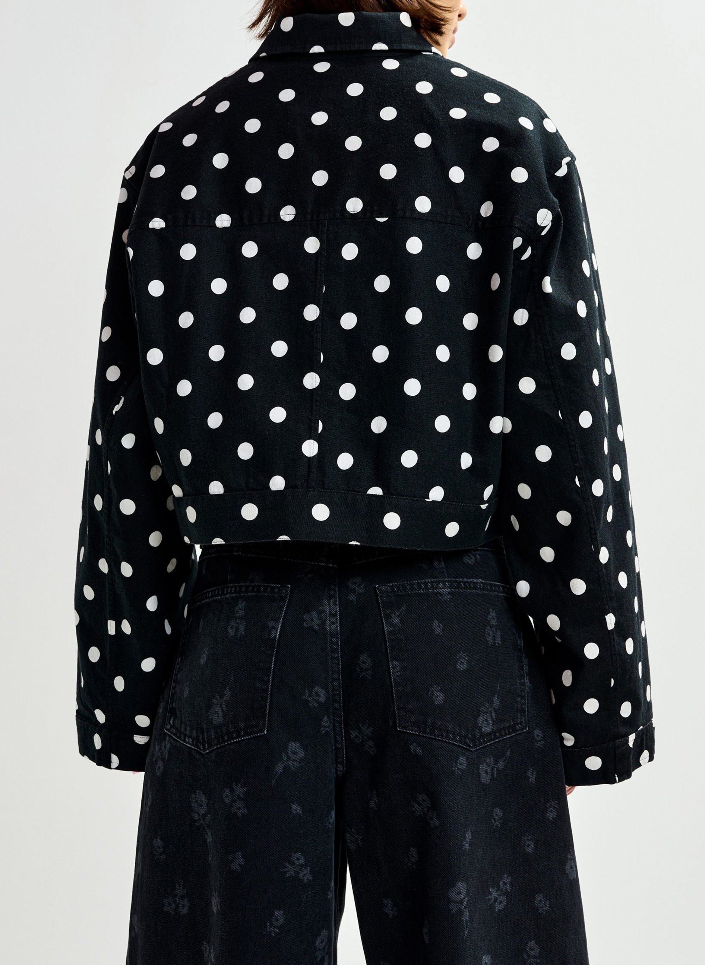 Straight jacket with classic collar in printed cotton ESSENTIEL ANTWERP White