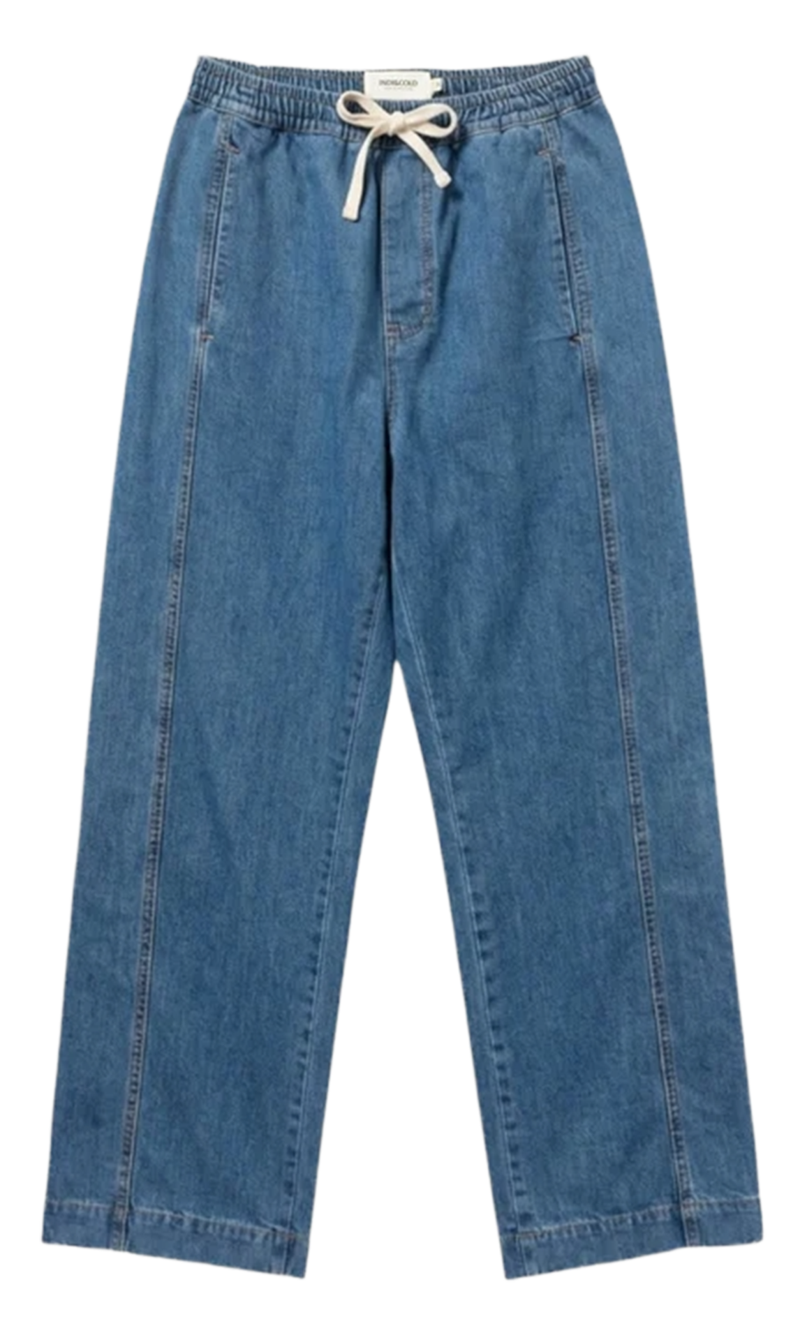 Elasticated Wide Leg Denim Pants INDI & COLD Blue