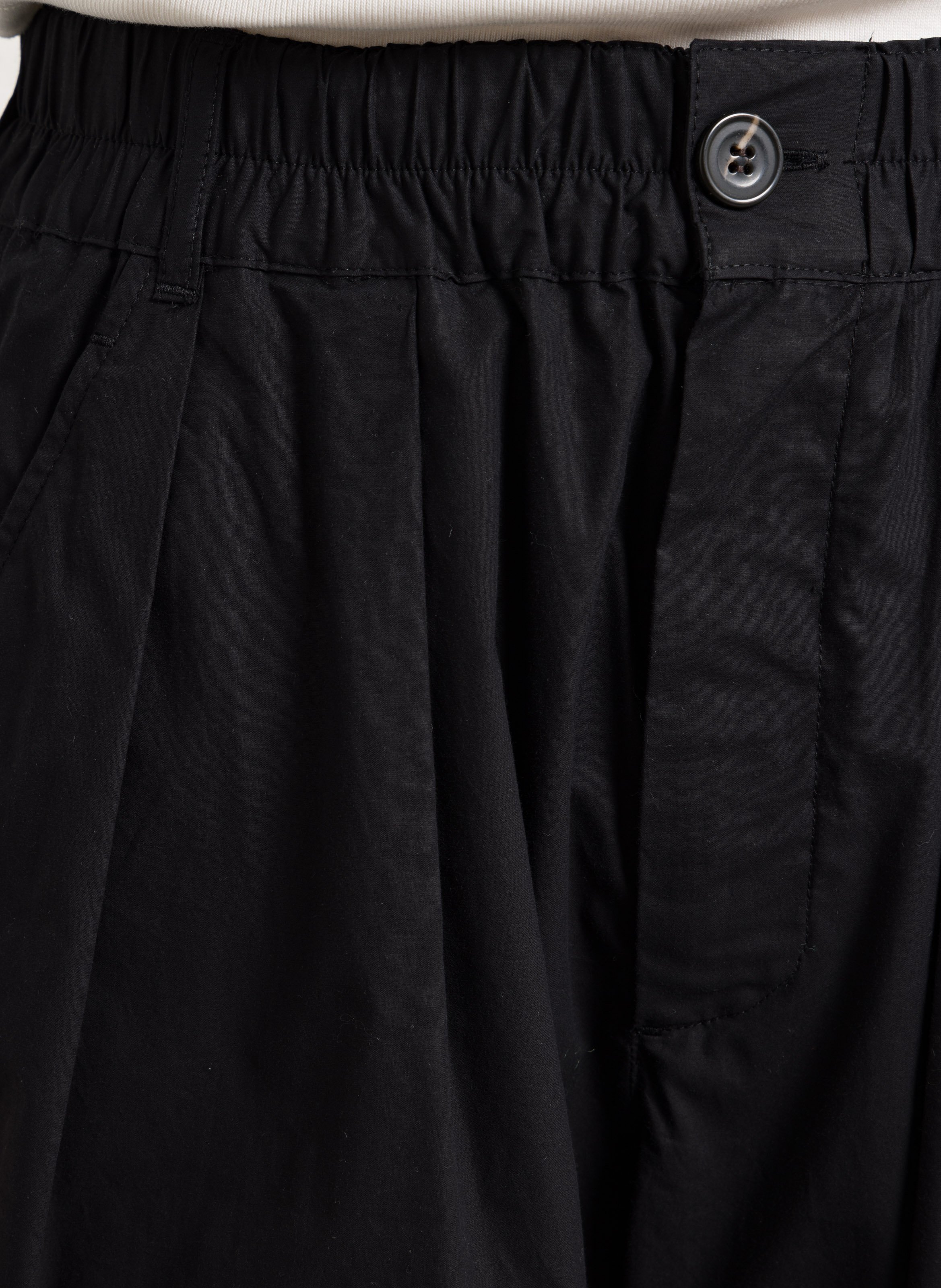 Pantalon large taille haute en coton recyclé SOEUR Noir